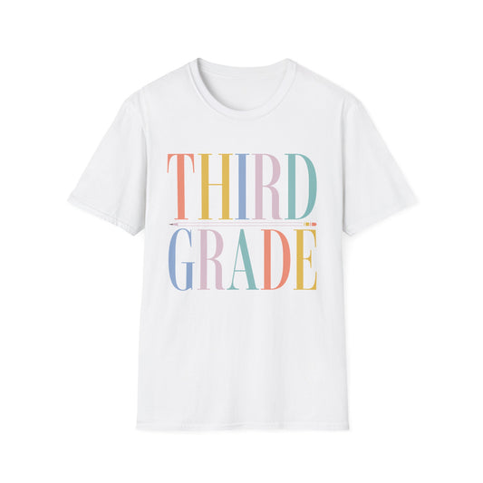 Third Grade Colorblock Teacher Tee