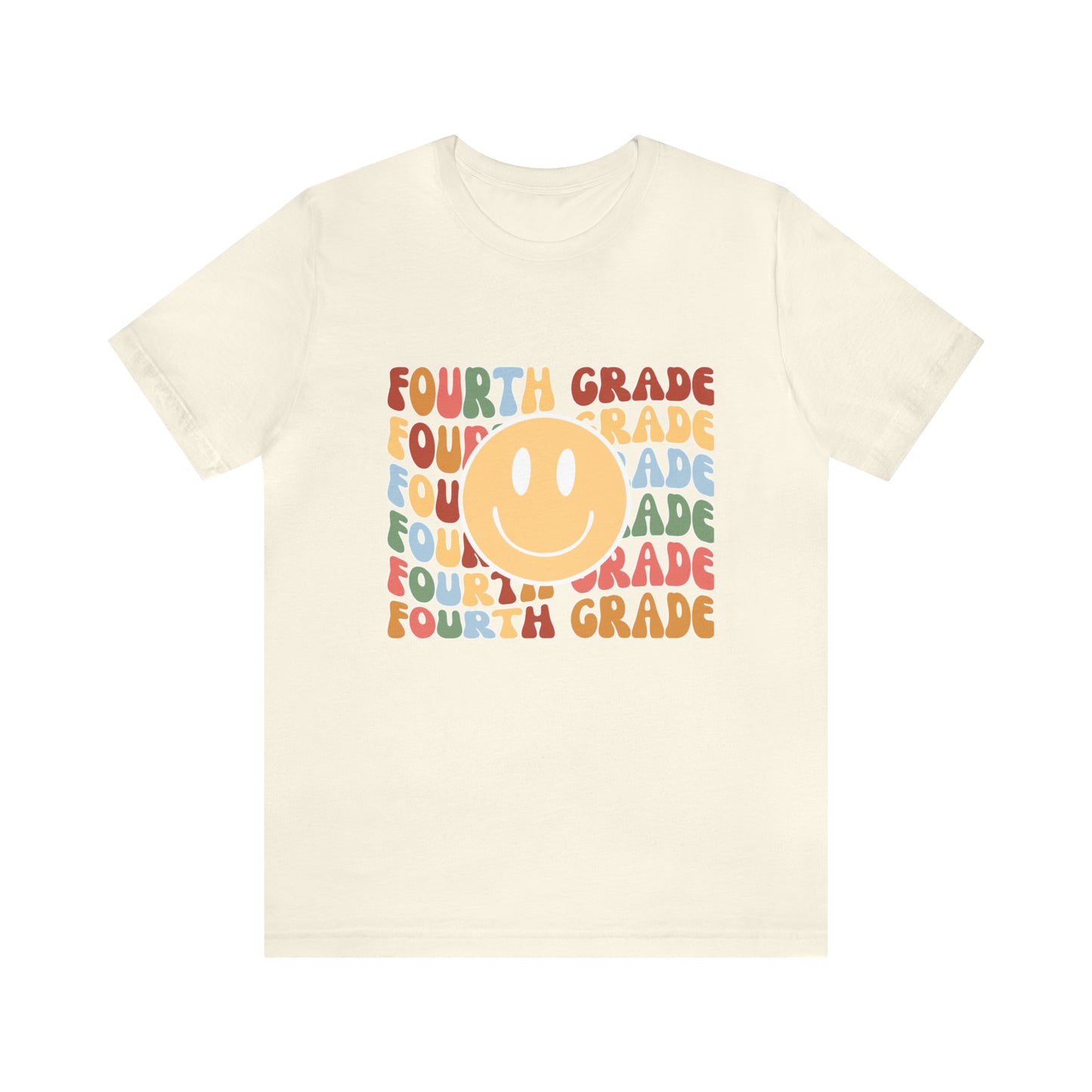Fourth Grade Smiley Retro Print Unisex Jersey Short Sleeve Tee