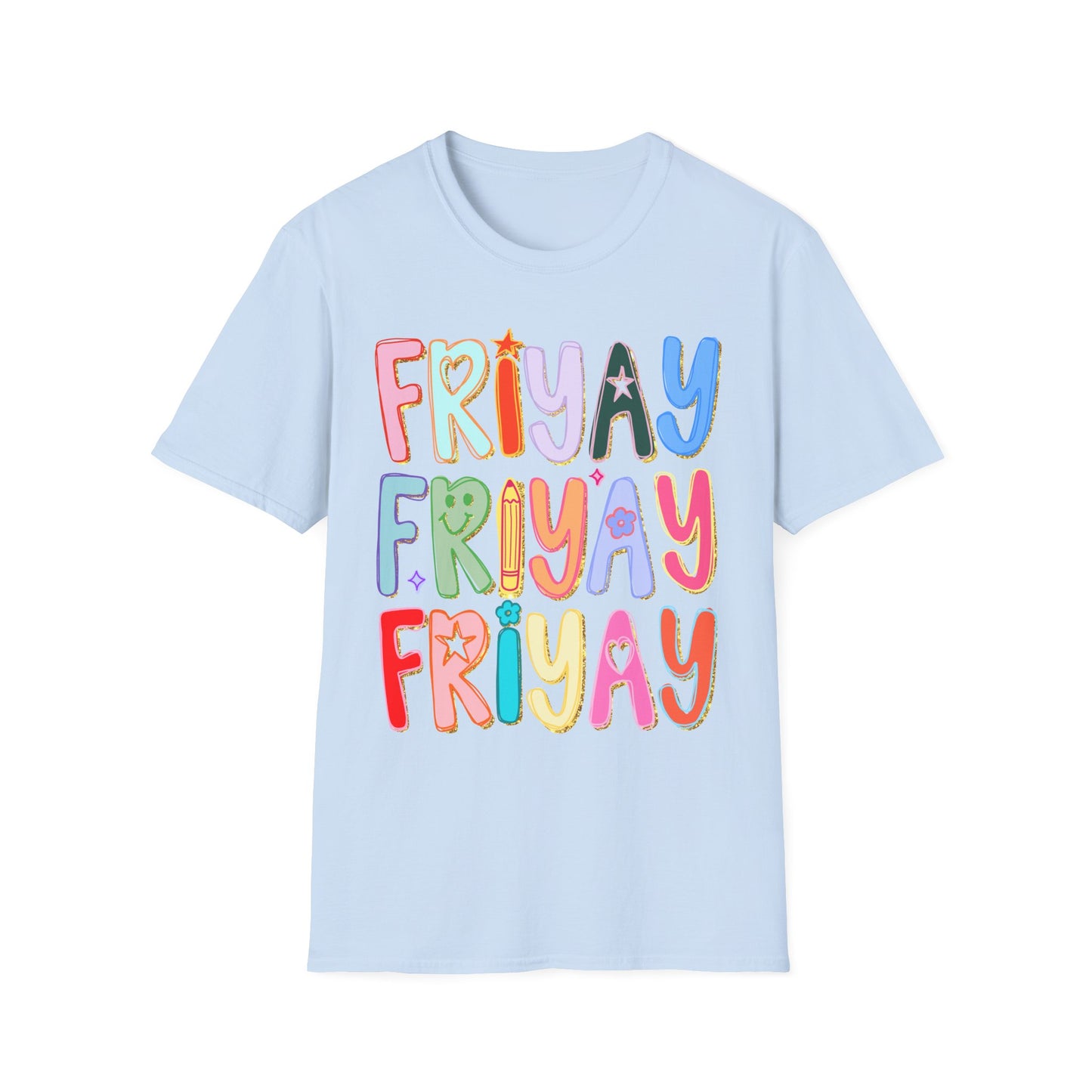 Friyay Colorful Preppy Teacher Tee -  Fun Friday