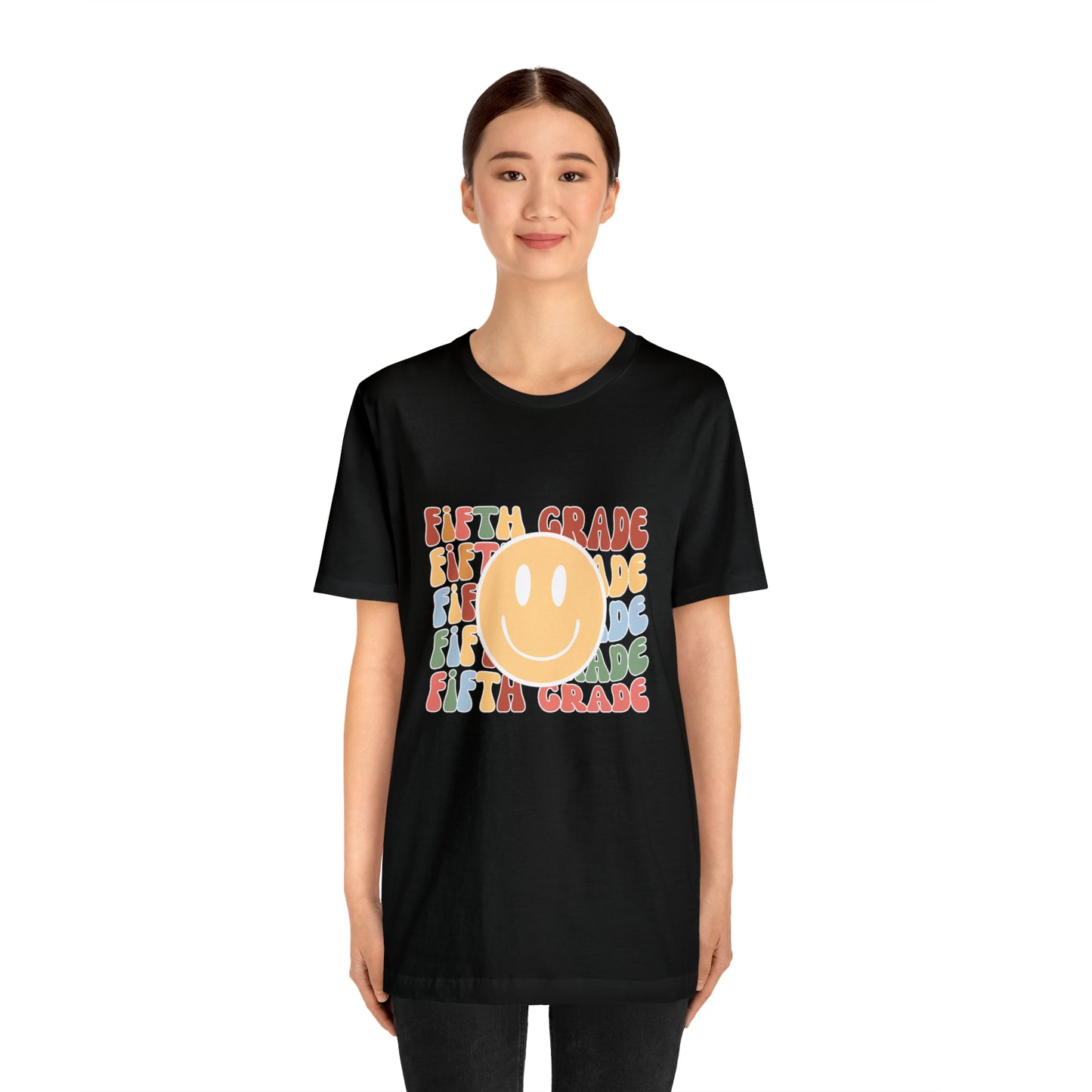 Fifth Grade Smiley Retro Print Unisex Jersey Short Sleeve Tee
