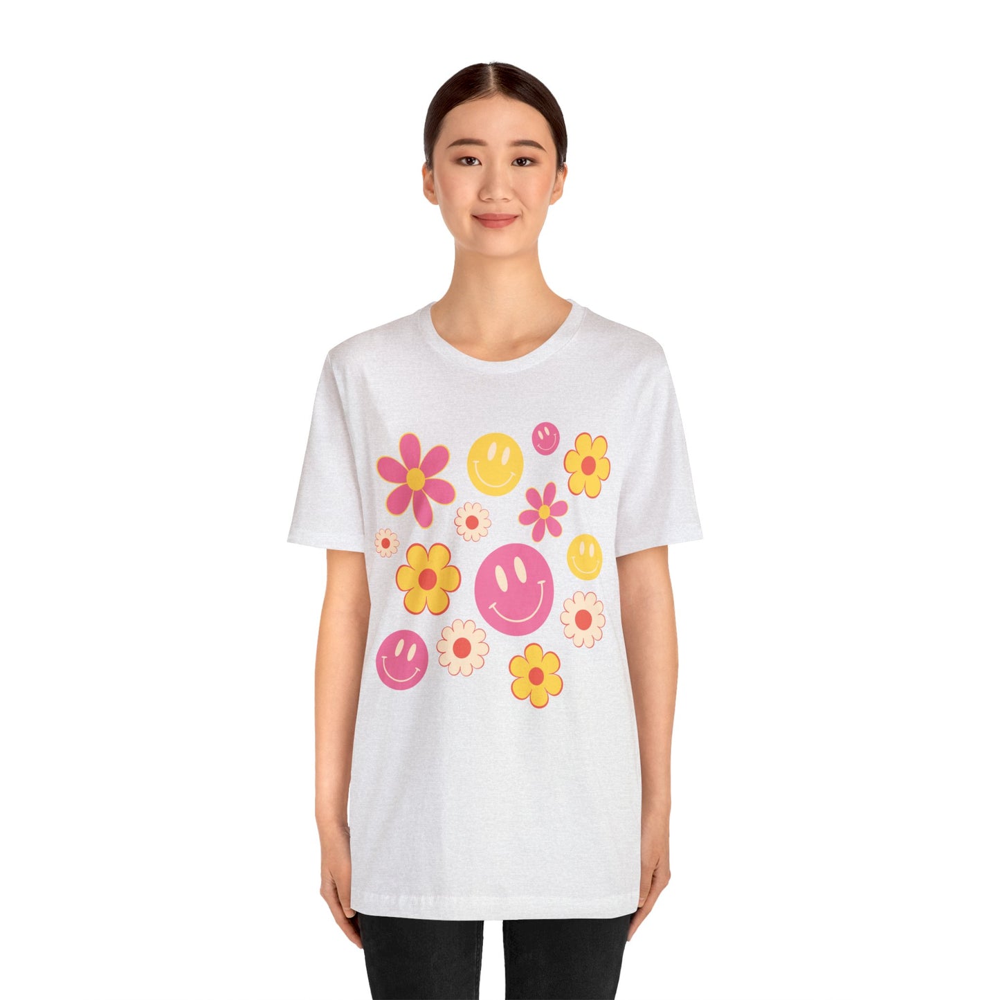 Spring Smiles & Flowers Unisex Jersey Short Sleeve Tee