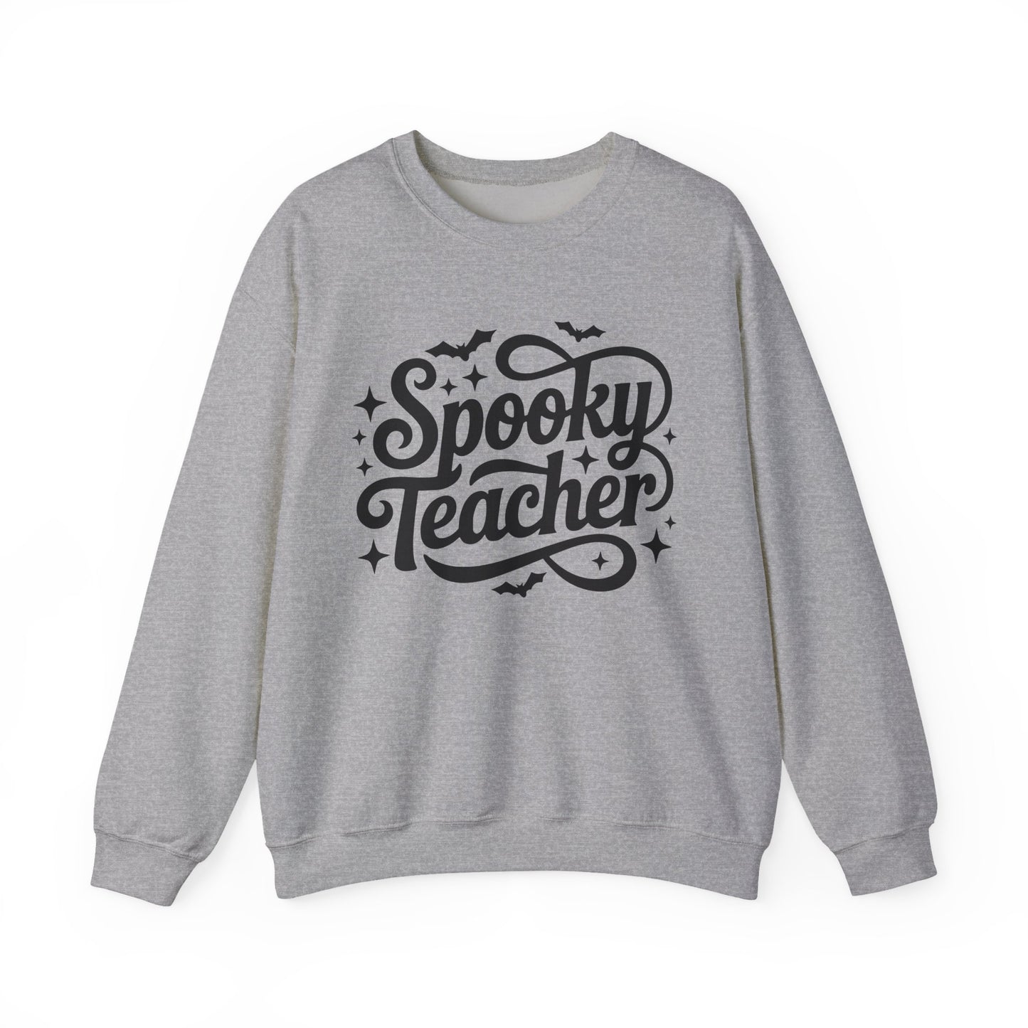 Halloween Spooky Teacher Cursive Graphic Sweatshirt