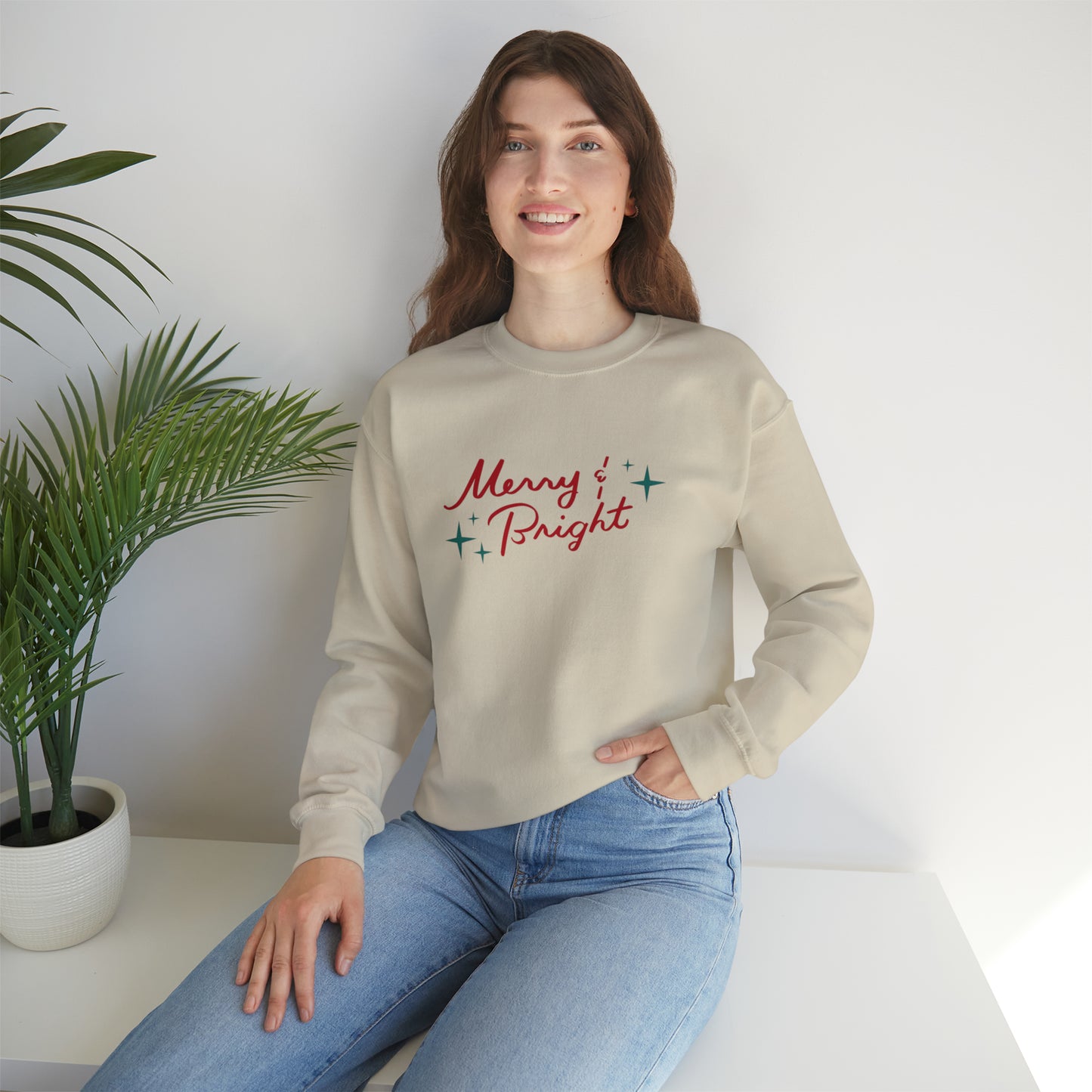 Merry & Bright Red Unisex Heavy Blend™ Crewneck Sweatshirt