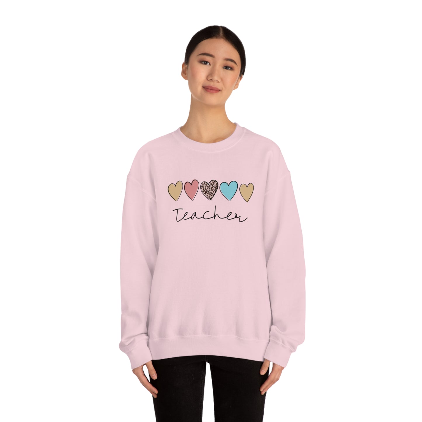 Teacher with Hearts Unisex Heavy Blend™ Crewneck Sweatshirt