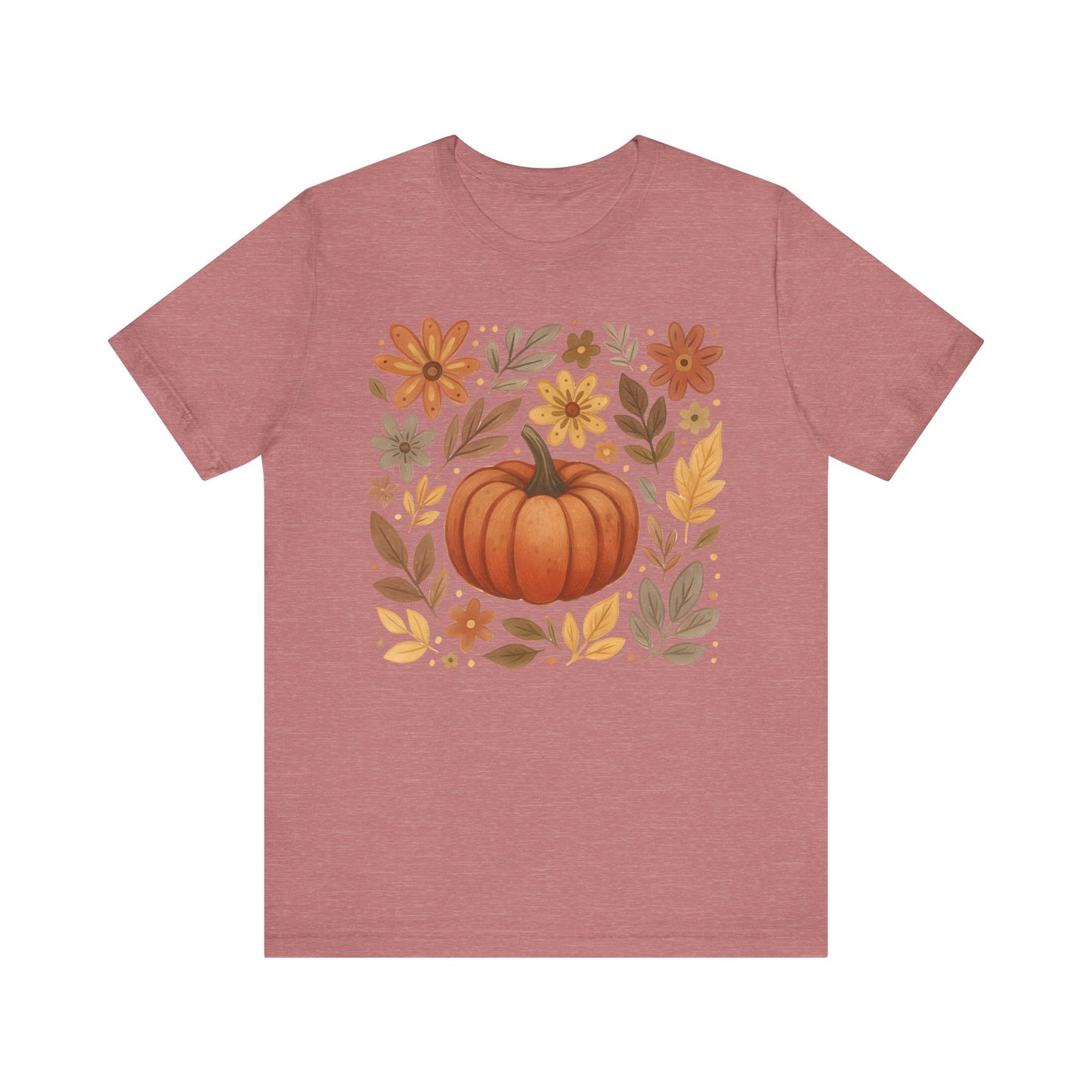 Pumpkin Floral Art Graphic Tee