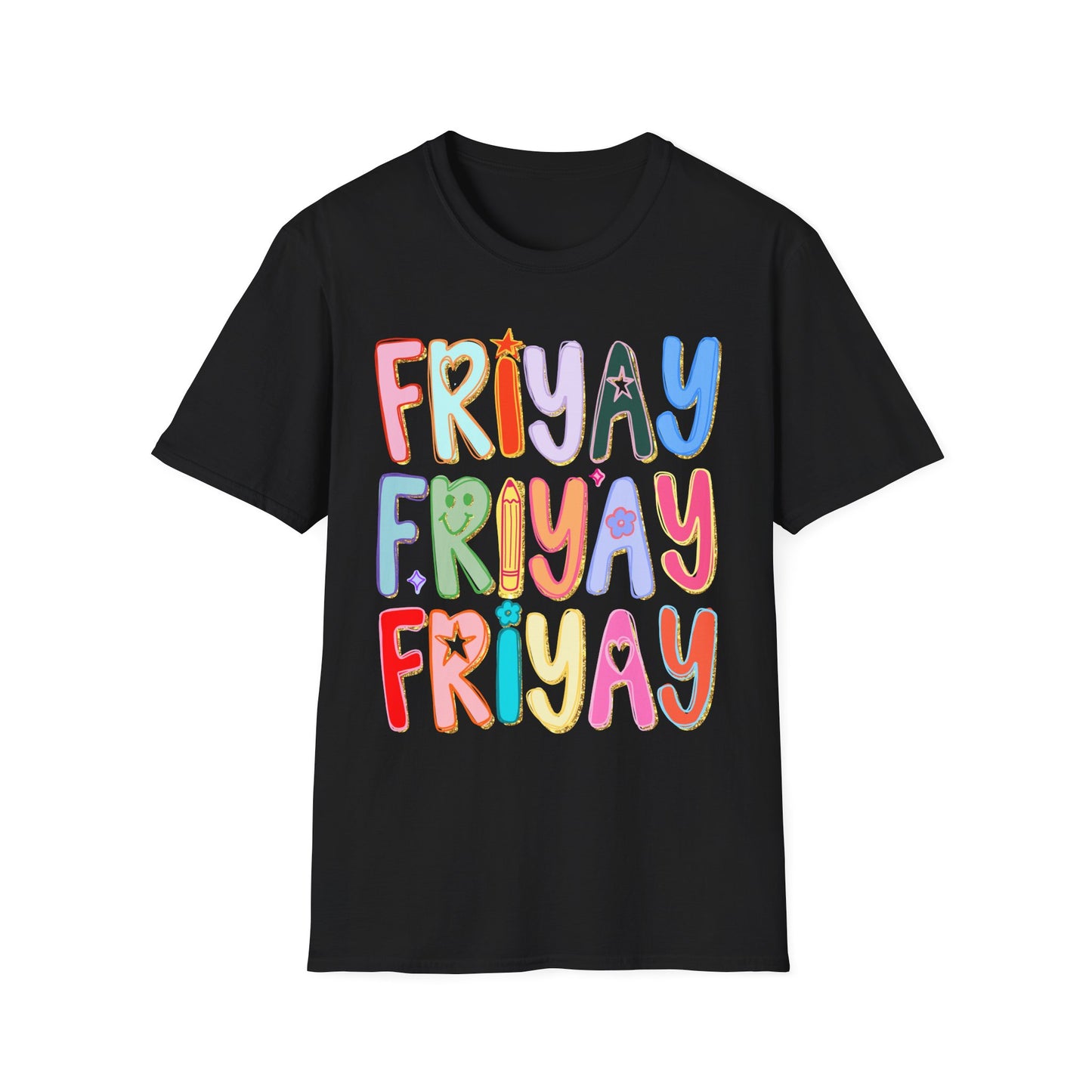 Friyay Colorful Preppy Teacher Tee -  Fun Friday