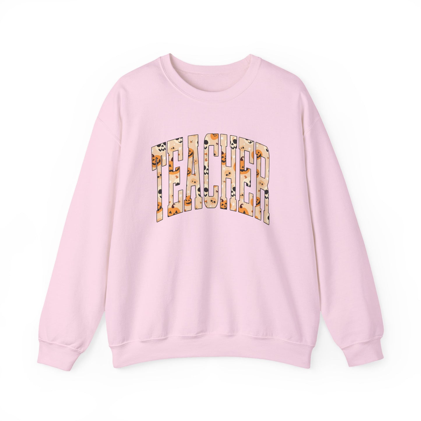 Halloween Graphic Varsity Letter Teacher Sweatshirt