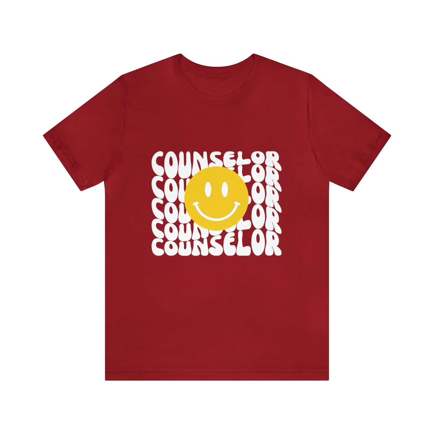 Happy Counselor Unisex Jersey Short Sleeve Tee in White