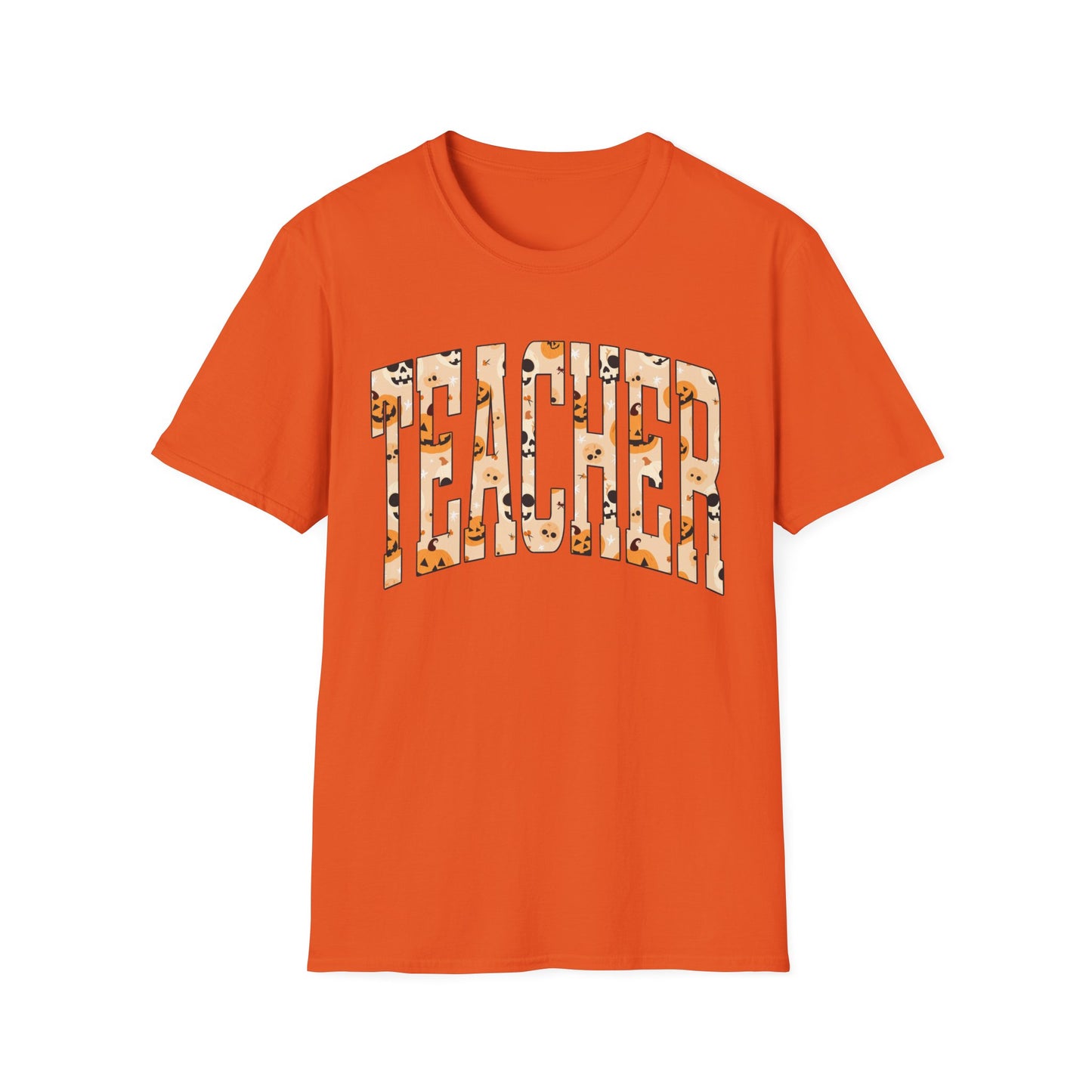 Halloween Graphic Varsity Letter Teacher Tee