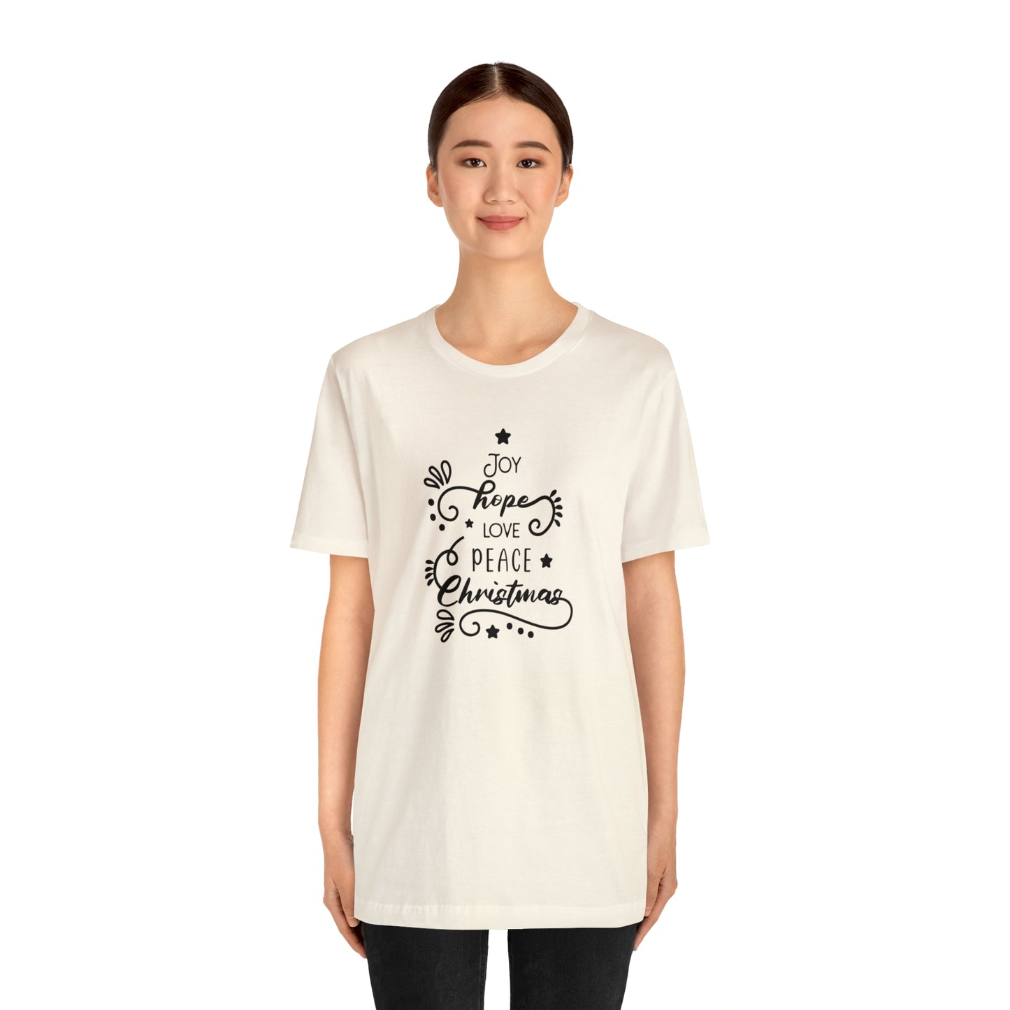 Joy Hope Love Peace Unisex Jersey Short Sleeve Tee