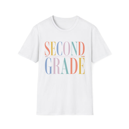 Second Grade Colorblock Teacher Tee