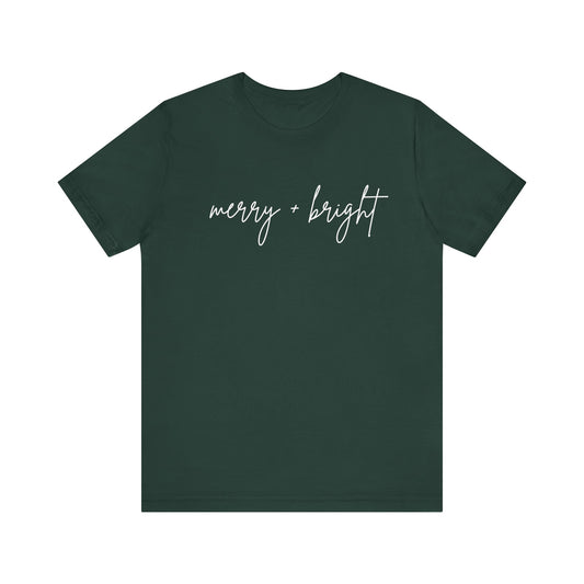 Merry + Bright Cursive Tee