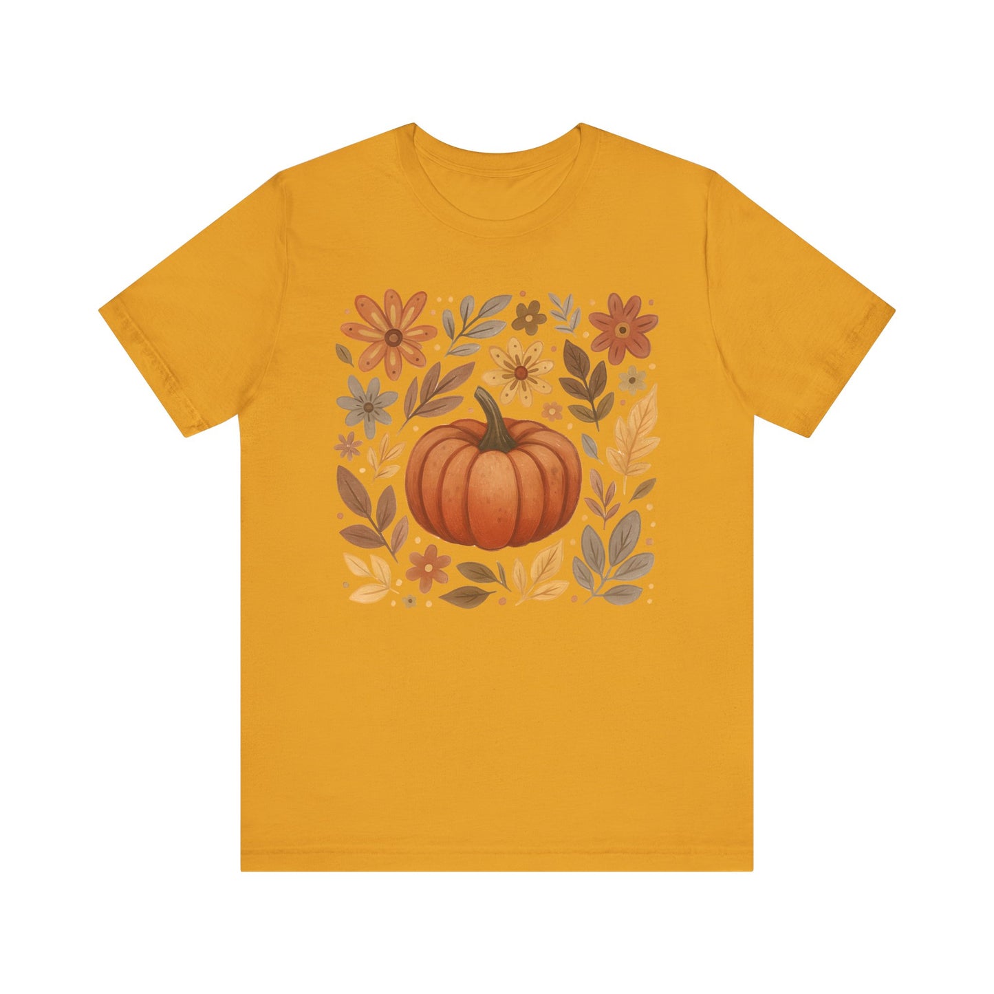 Pumpkin Floral Art Graphic Tee