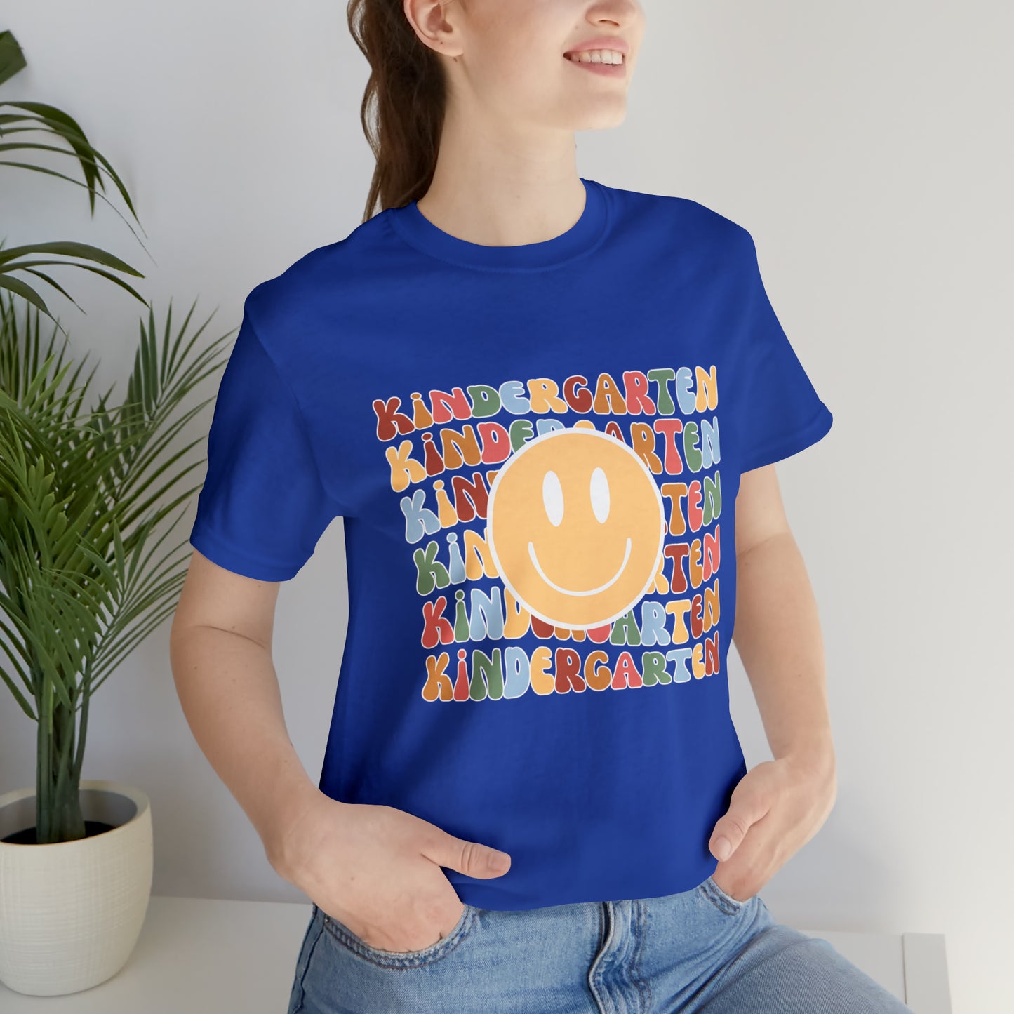Kindergarten Smiley Retro Print Unisex Jersey Short Sleeve Tee