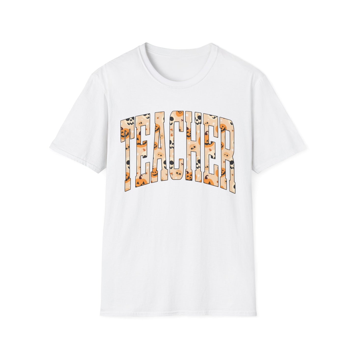 Halloween Graphic Varsity Letter Teacher Tee