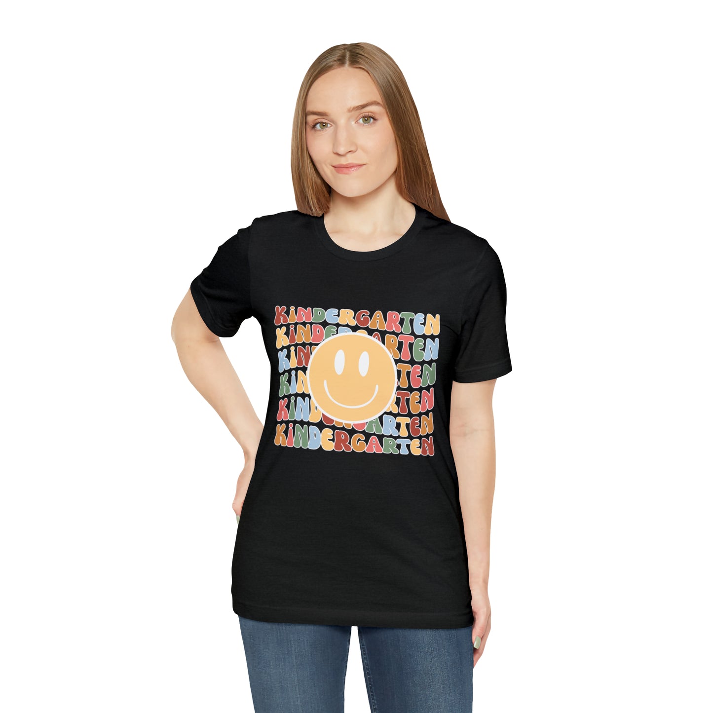 Kindergarten Smiley Retro Print Unisex Jersey Short Sleeve Tee