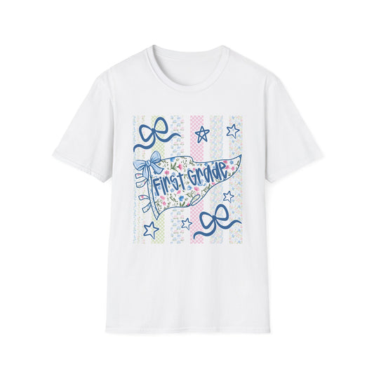 First Grade Teacher Bow Shirt | Coquette Back to School Tee