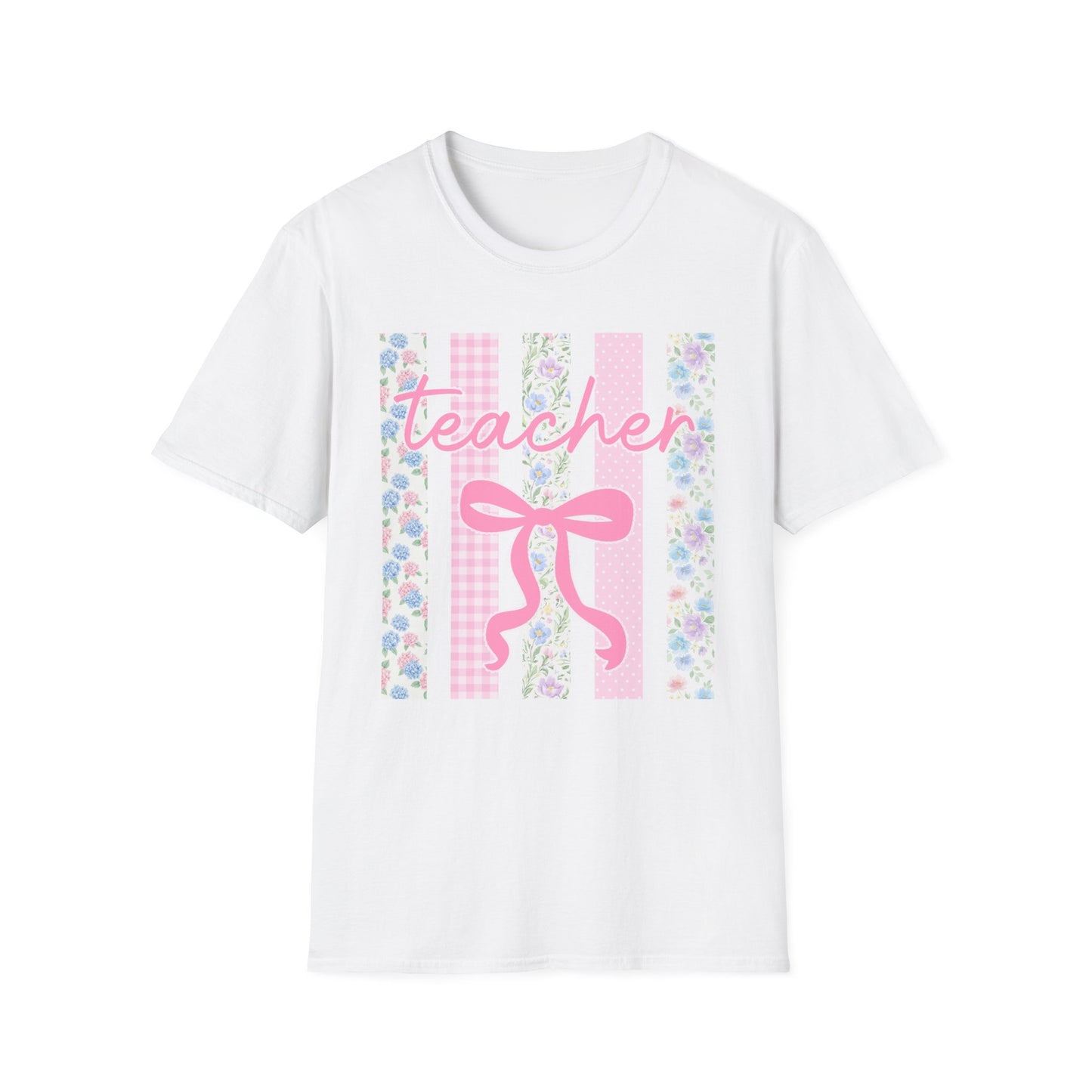 Teacher Floral Bow Coquette Graphic Tee | Vintage Aesthetic Shirt