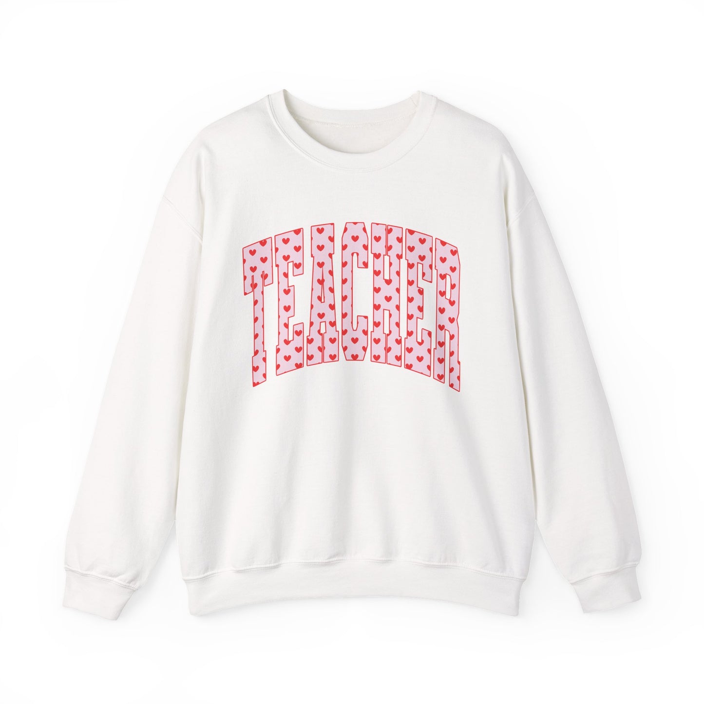 Teacher Heart Pattern Sweatshirt