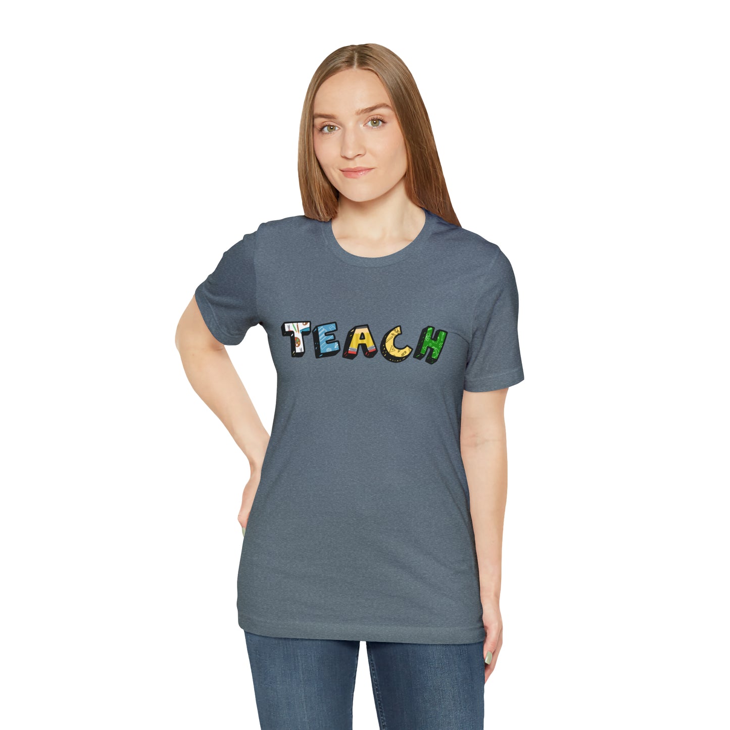 TEACH Graphic Print Unisex Jersey Short Sleeve Tee