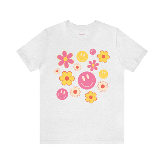 Spring Smiles & Flowers Unisex Jersey Short Sleeve Tee