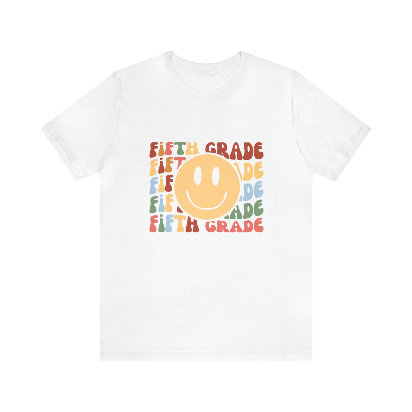Fifth Grade Smiley Retro Print Unisex Jersey Short Sleeve Tee