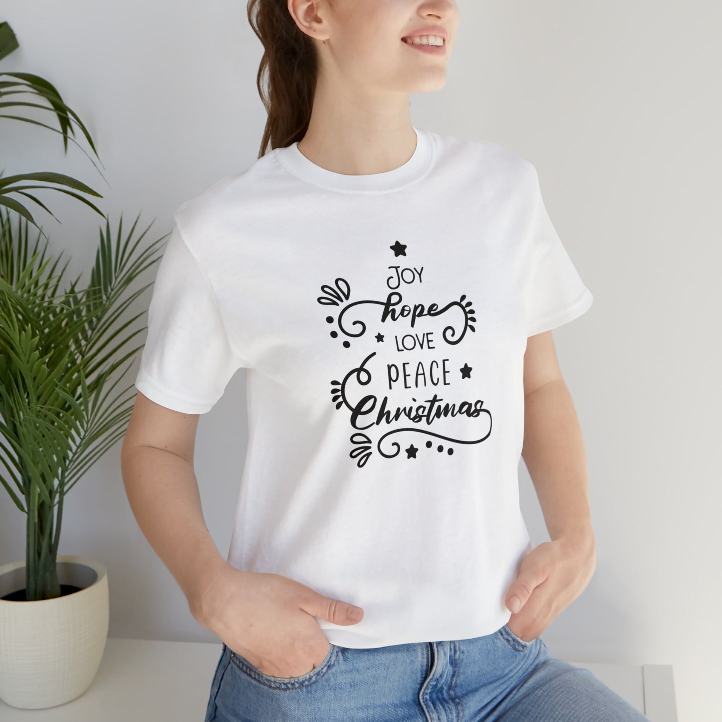 Joy Hope Love Peace Unisex Jersey Short Sleeve Tee
