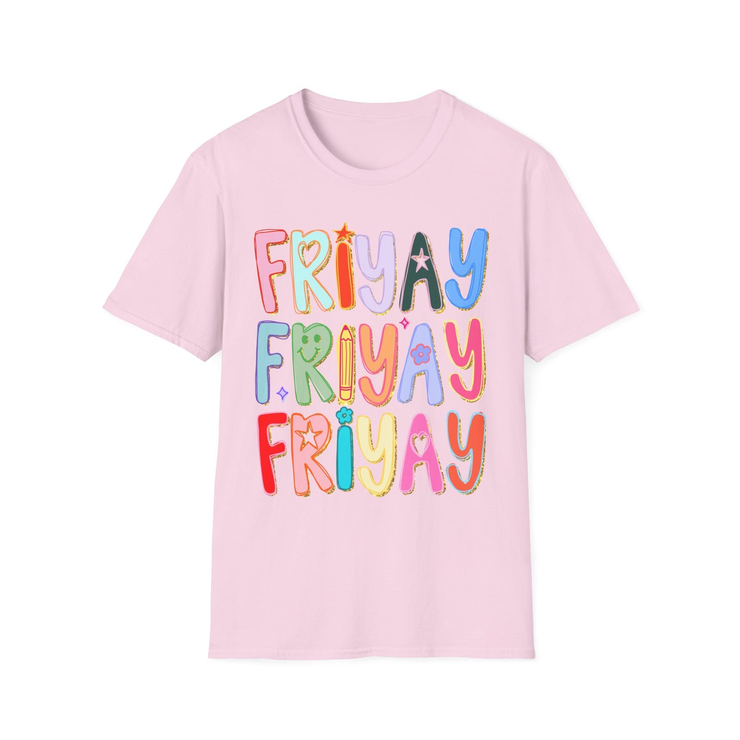 Friyay Colorful Preppy Teacher Tee -  Fun Friday