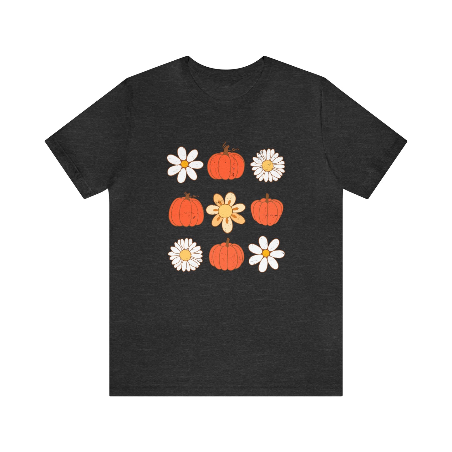 Pumpkins & Flowers Retro Unisex Jersey Short Sleeve Tee