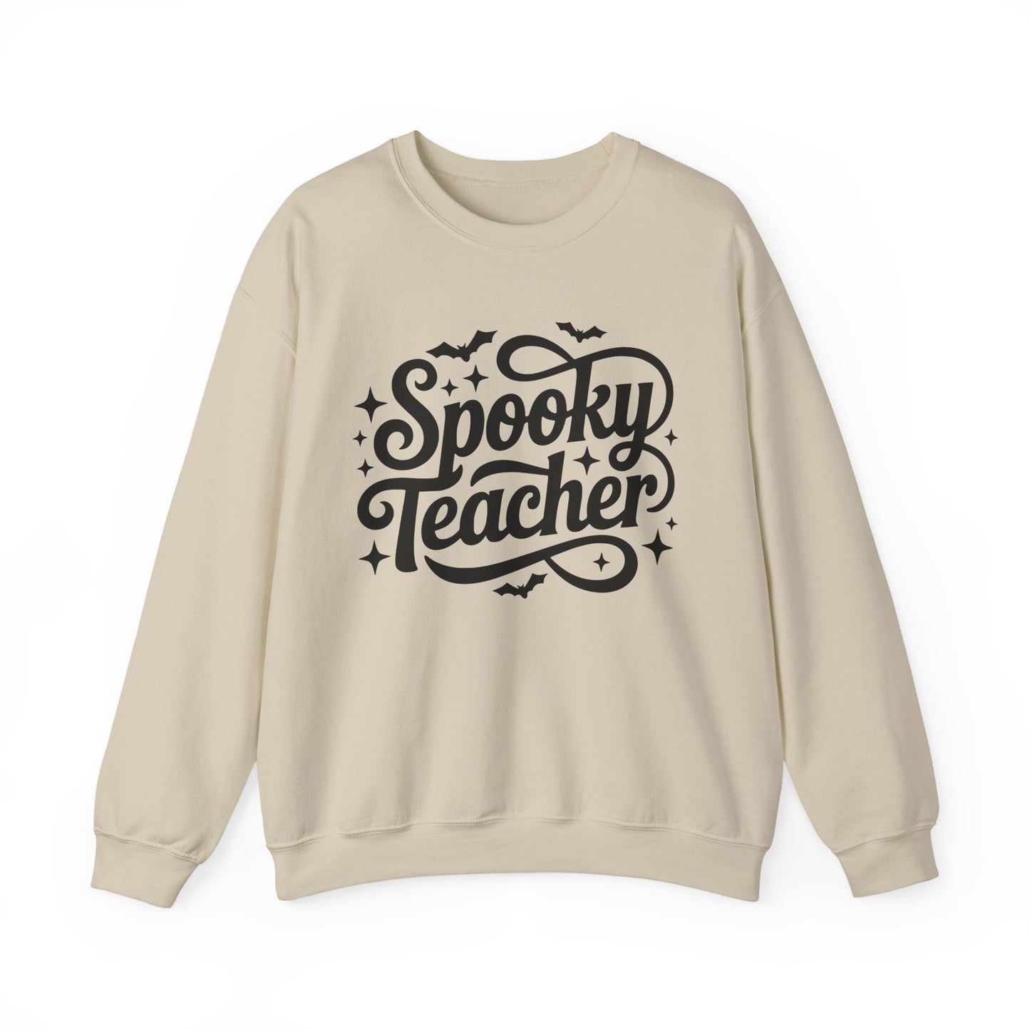 Halloween Spooky Teacher Cursive Graphic Sweatshirt
