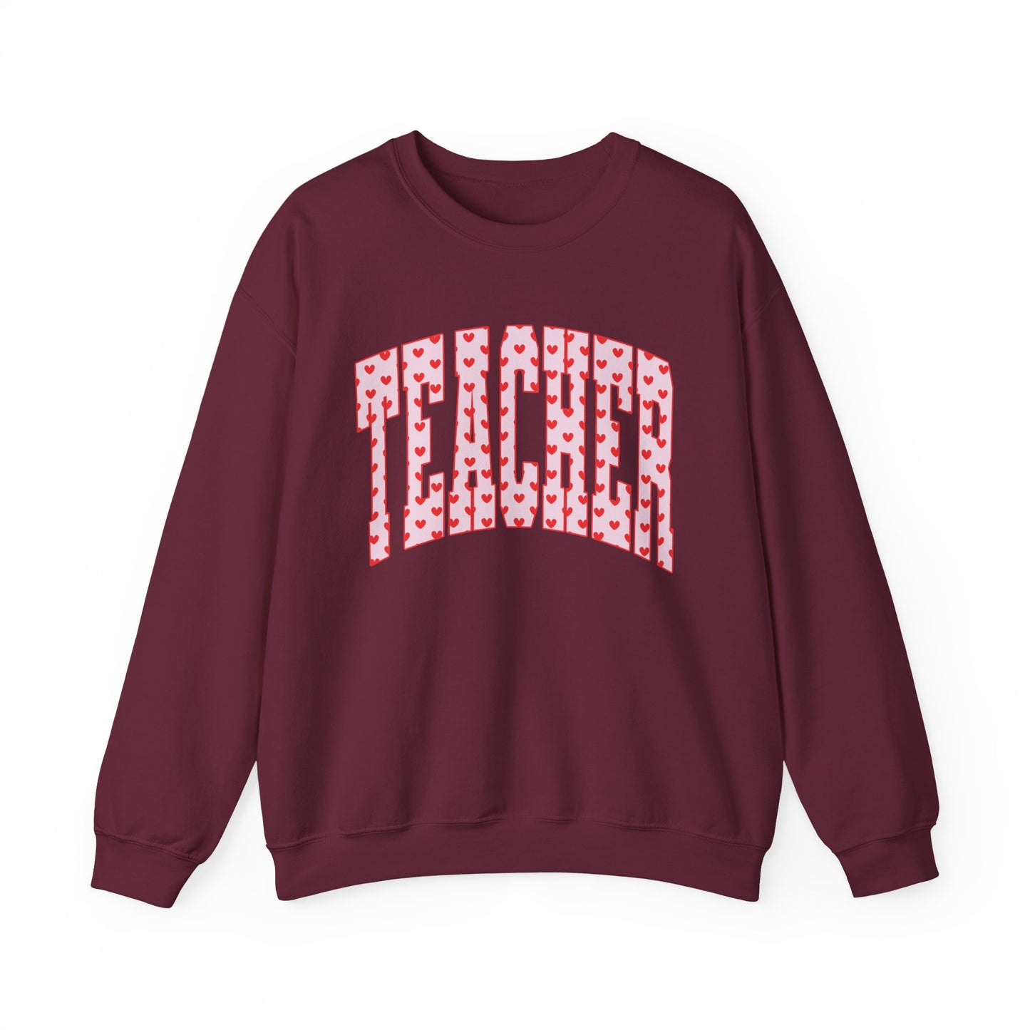 Teacher Heart Pattern Sweatshirt