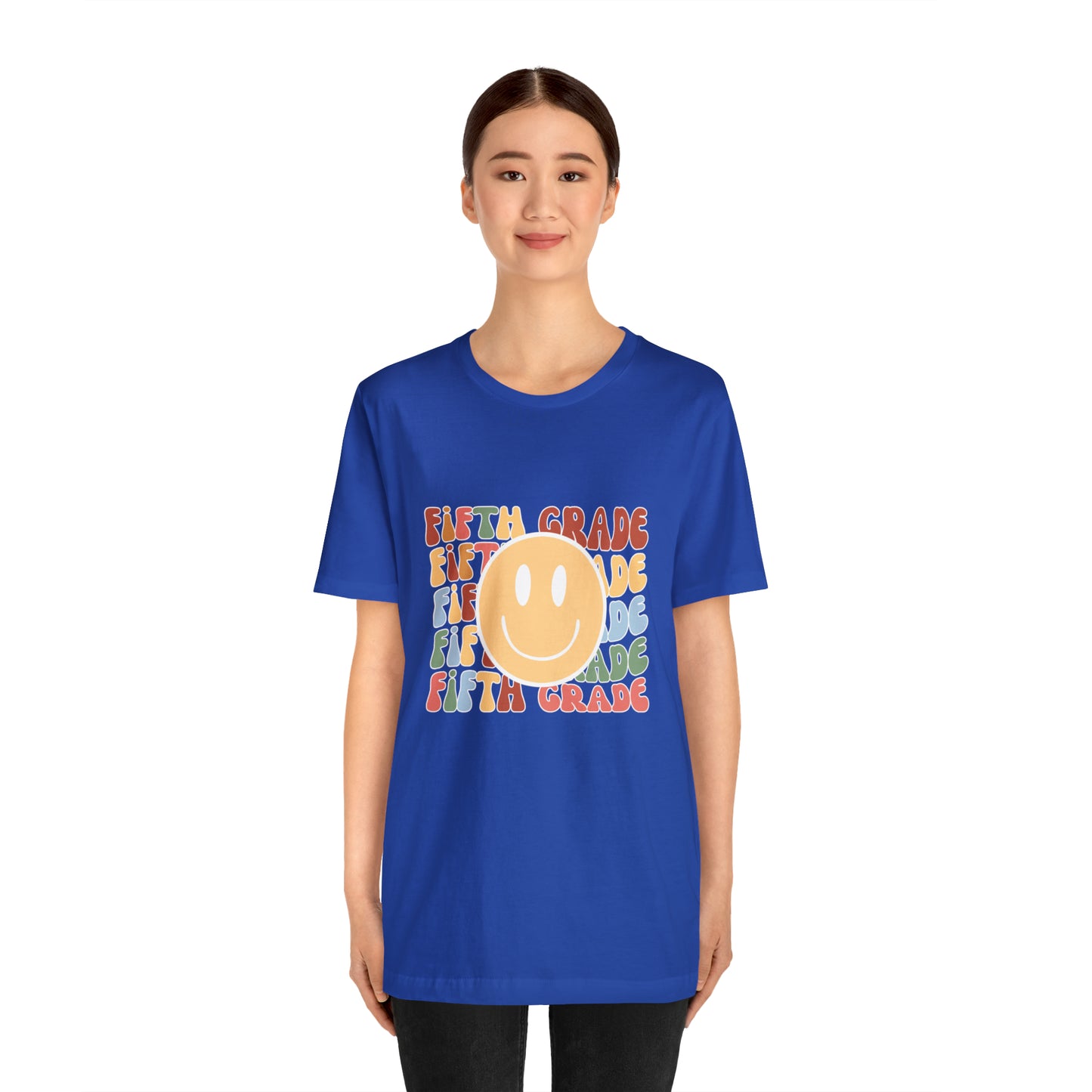 Fifth Grade Smiley Retro Print Unisex Jersey Short Sleeve Tee
