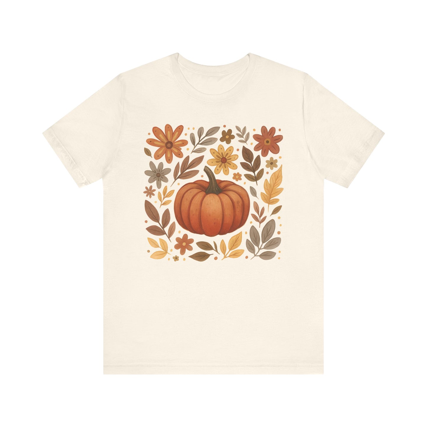 Pumpkin Floral Art Graphic Tee