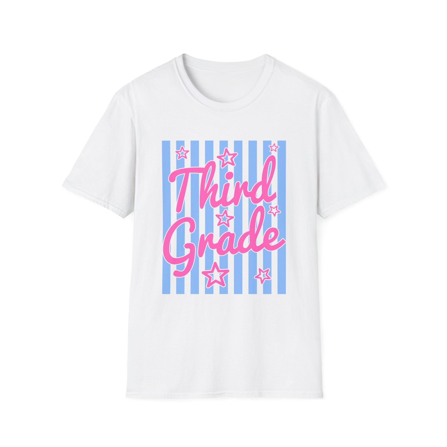 Third Grade Striped Stars Teacher Tee