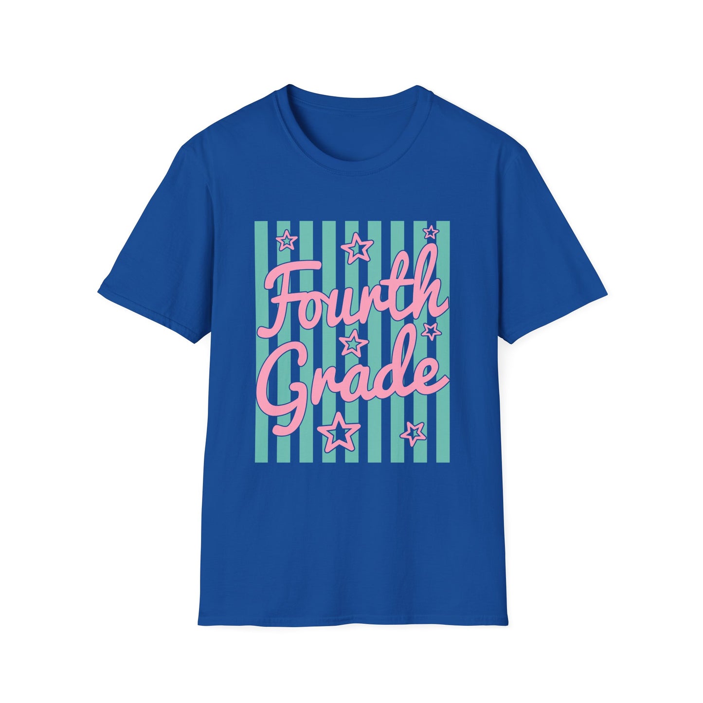 Fourth Grade Striped Stars Teacher Tee