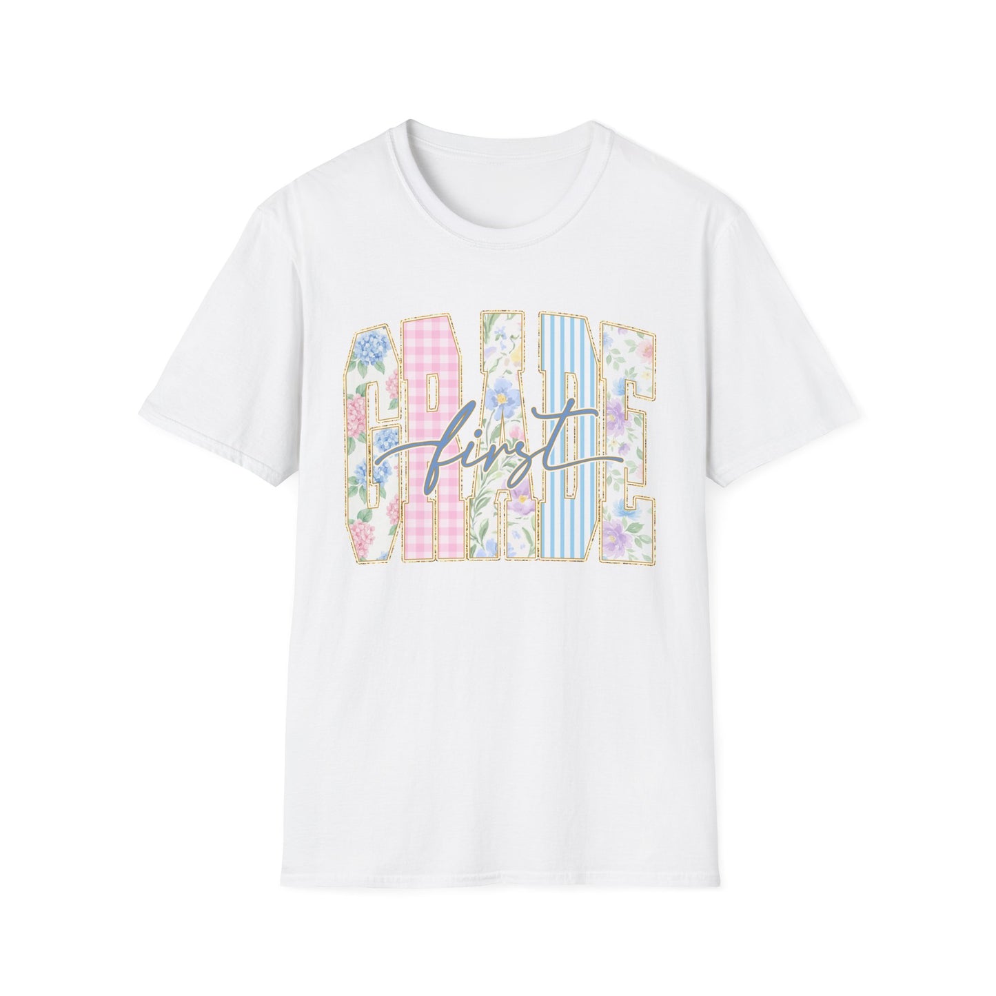 First Grade Teacher Shirt | Floral Coquette Back to School Tee