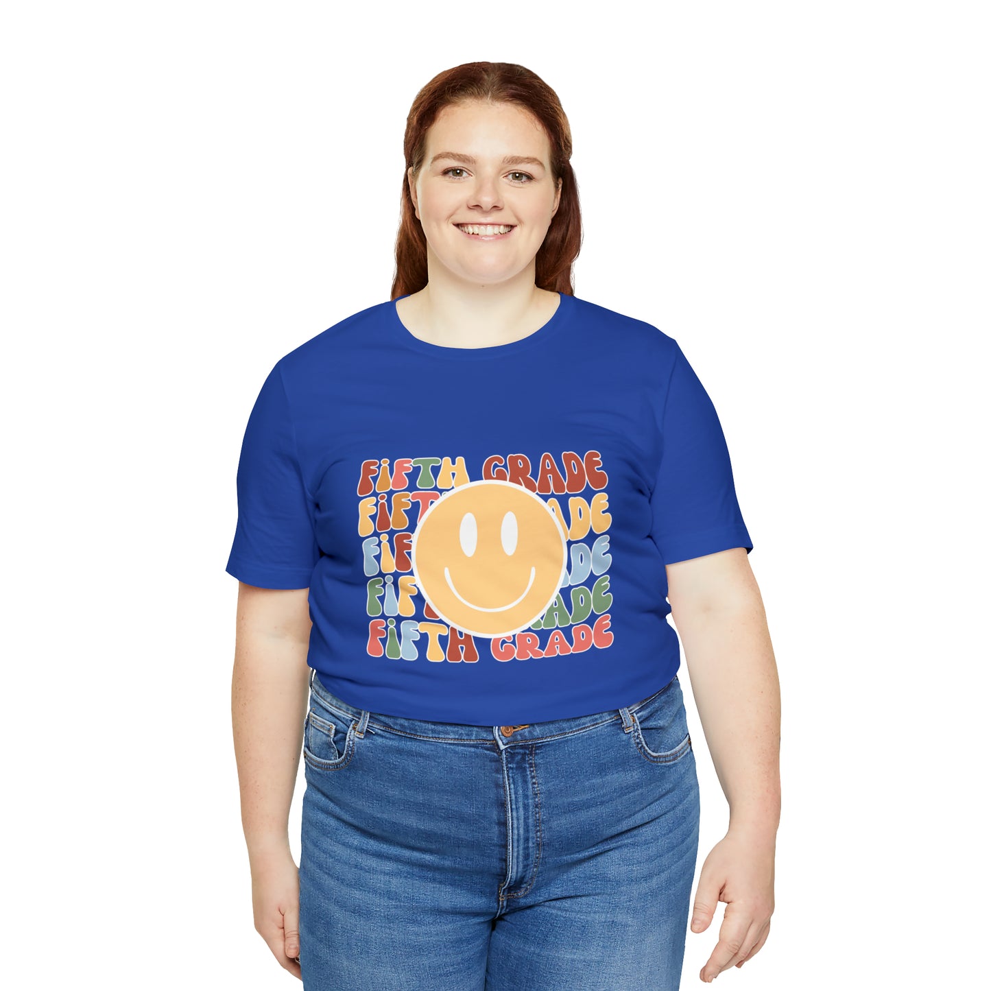 Fifth Grade Smiley Retro Print Unisex Jersey Short Sleeve Tee