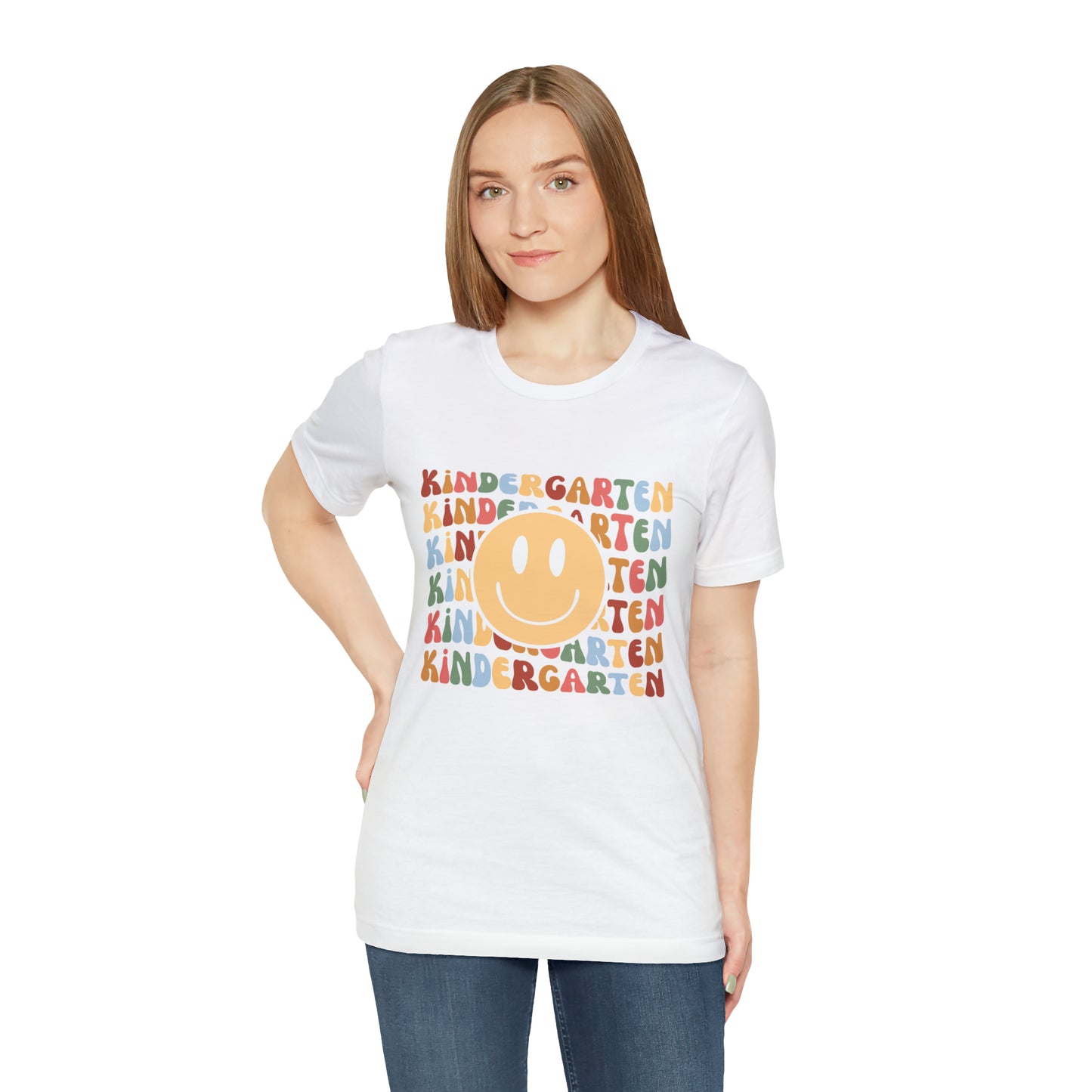 Kindergarten Smiley Retro Print Unisex Jersey Short Sleeve Tee