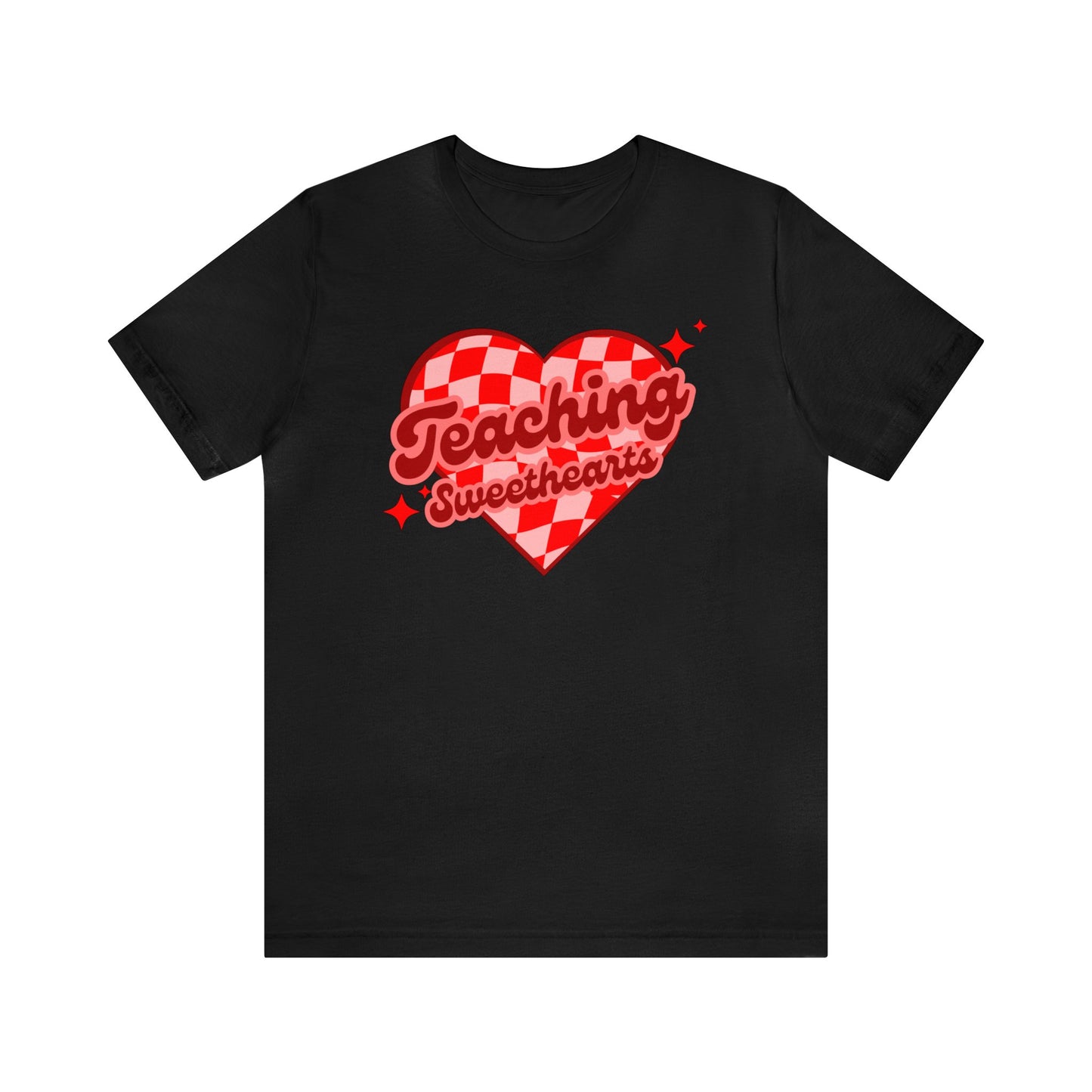 Teaching Sweethearts Retro Checkered Unisex Jersey Short Sleeve Tee