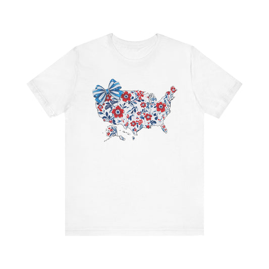 Floral USA Map Tee