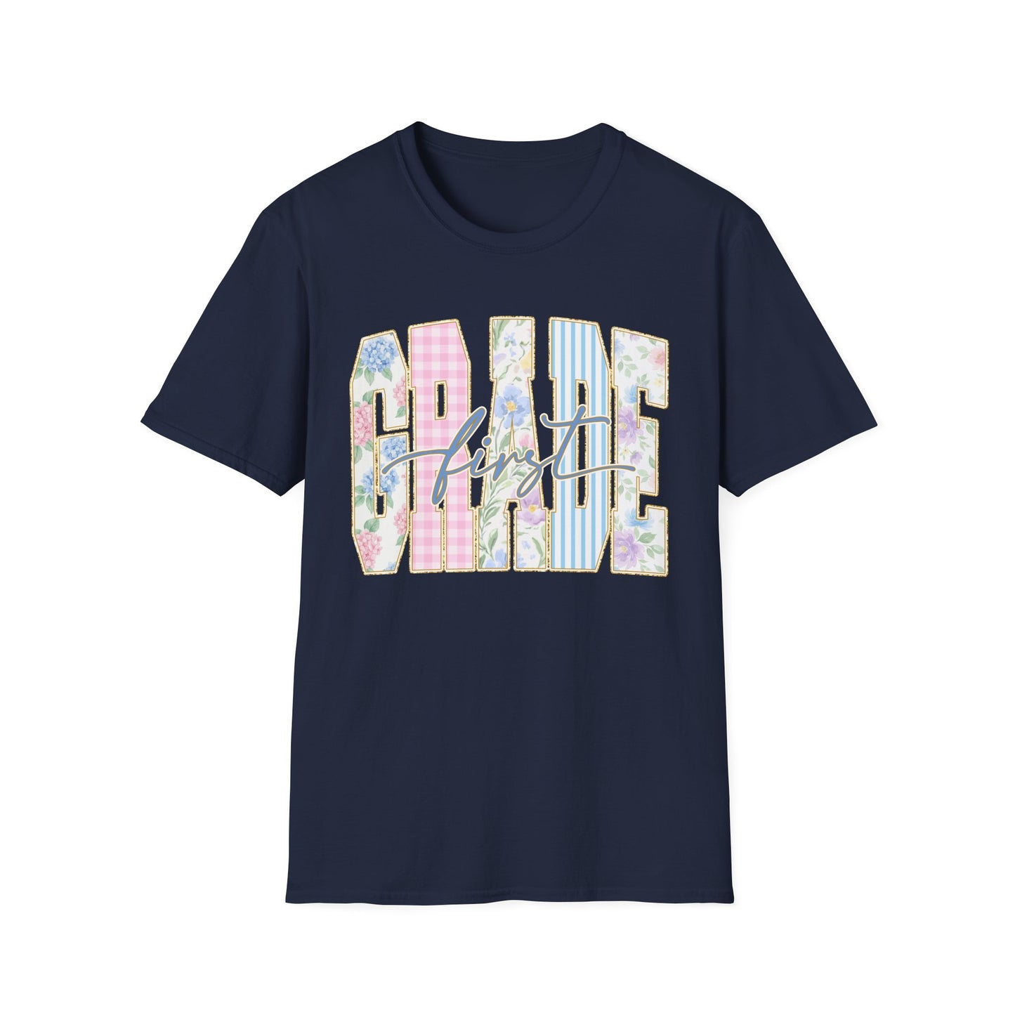 First Grade Teacher Shirt | Floral Coquette Back to School Tee