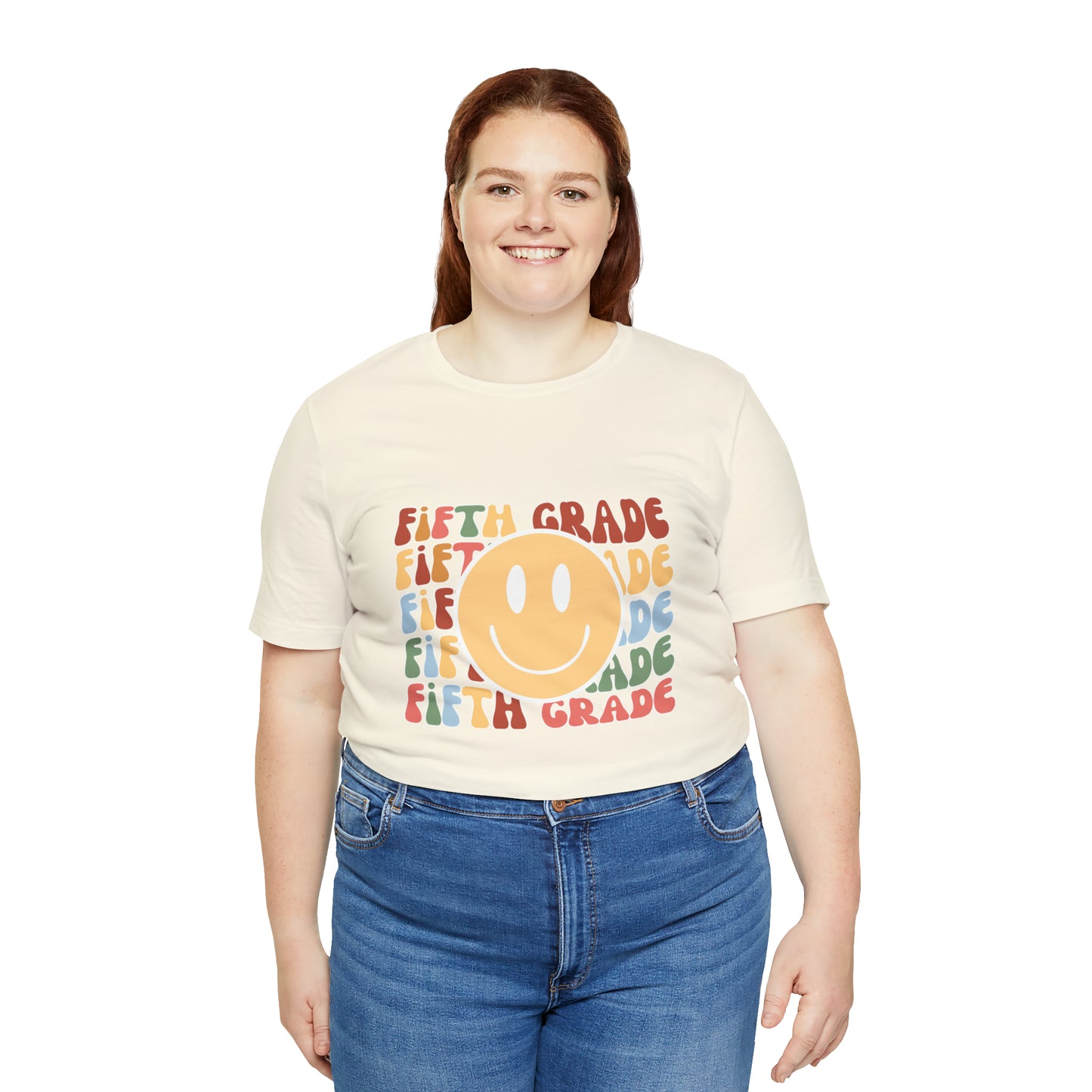 Fifth Grade Smiley Retro Print Unisex Jersey Short Sleeve Tee