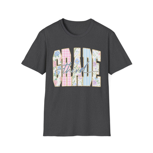 Third Grade Teacher Shirt | Floral Coquette Back to School Tee