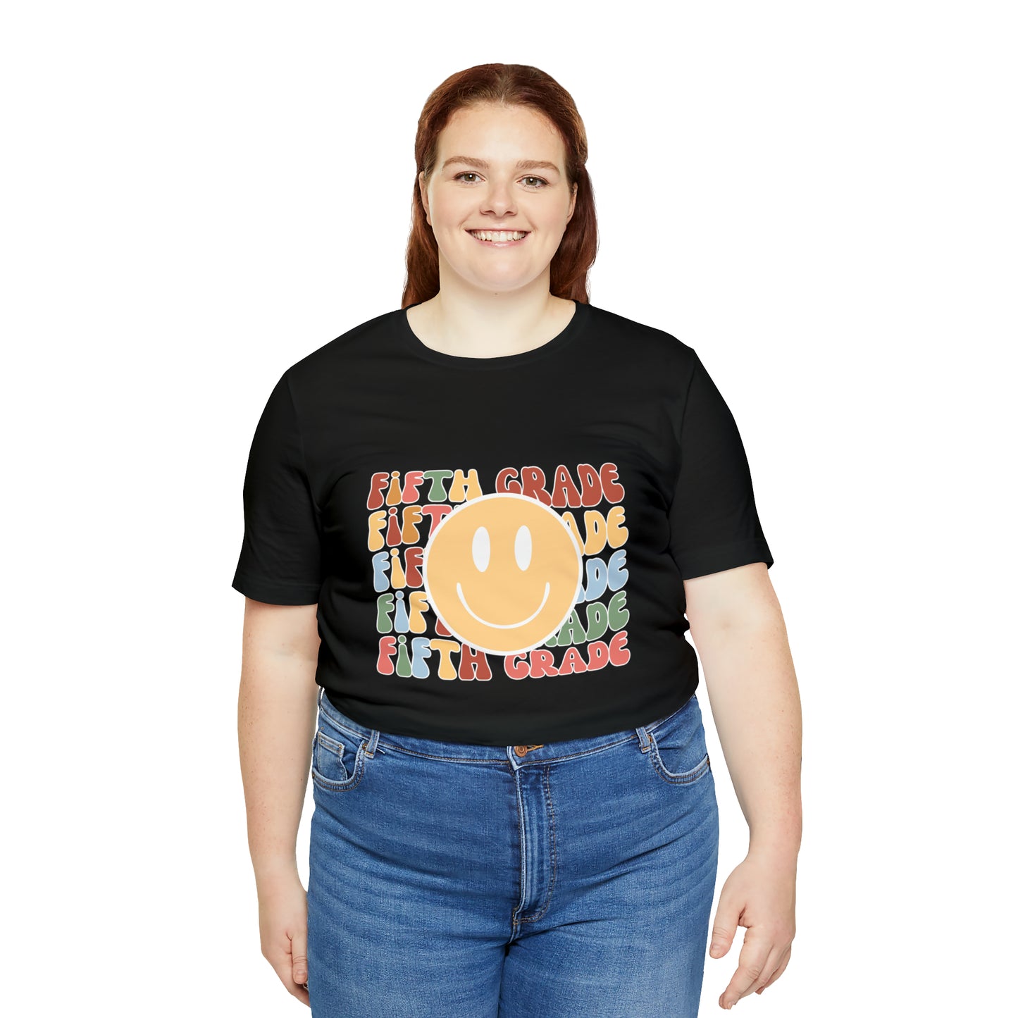 Fifth Grade Smiley Retro Print Unisex Jersey Short Sleeve Tee