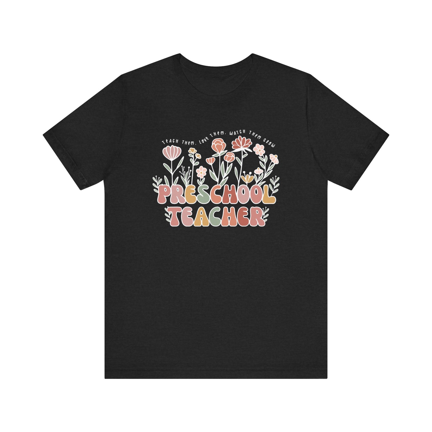 Preschool Teacher Groovy Floral Tee