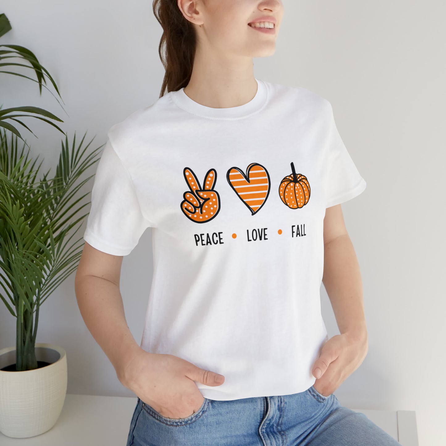 Peace Love Fall Unisex Jersey Short Sleeve Tee