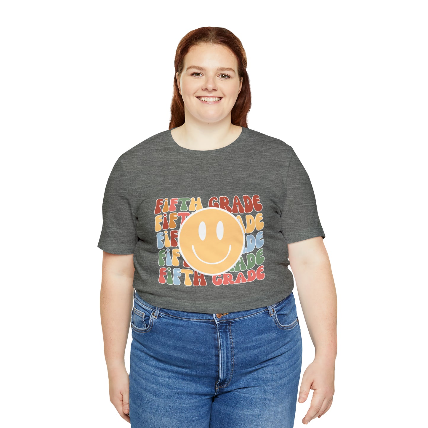 Fifth Grade Smiley Retro Print Unisex Jersey Short Sleeve Tee