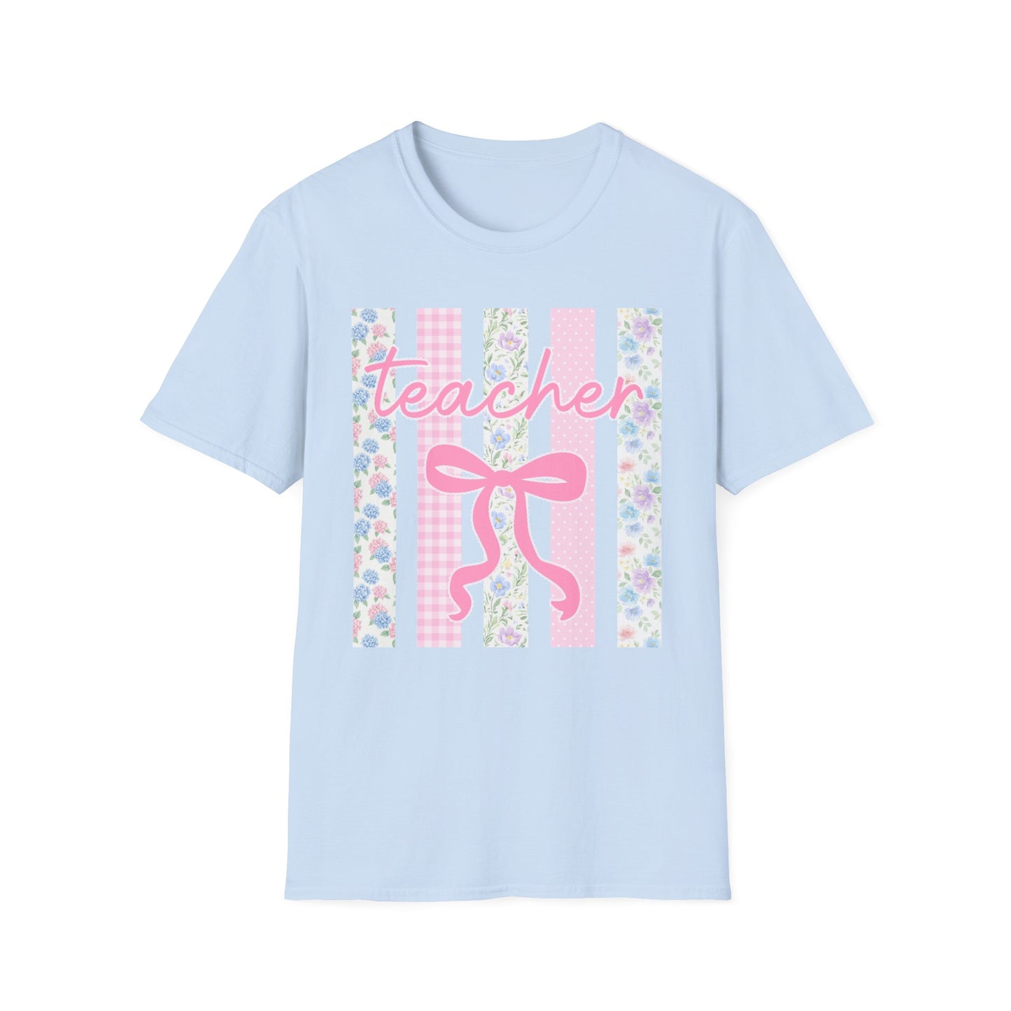 Teacher Floral Bow Coquette Graphic Tee | Vintage Aesthetic Shirt