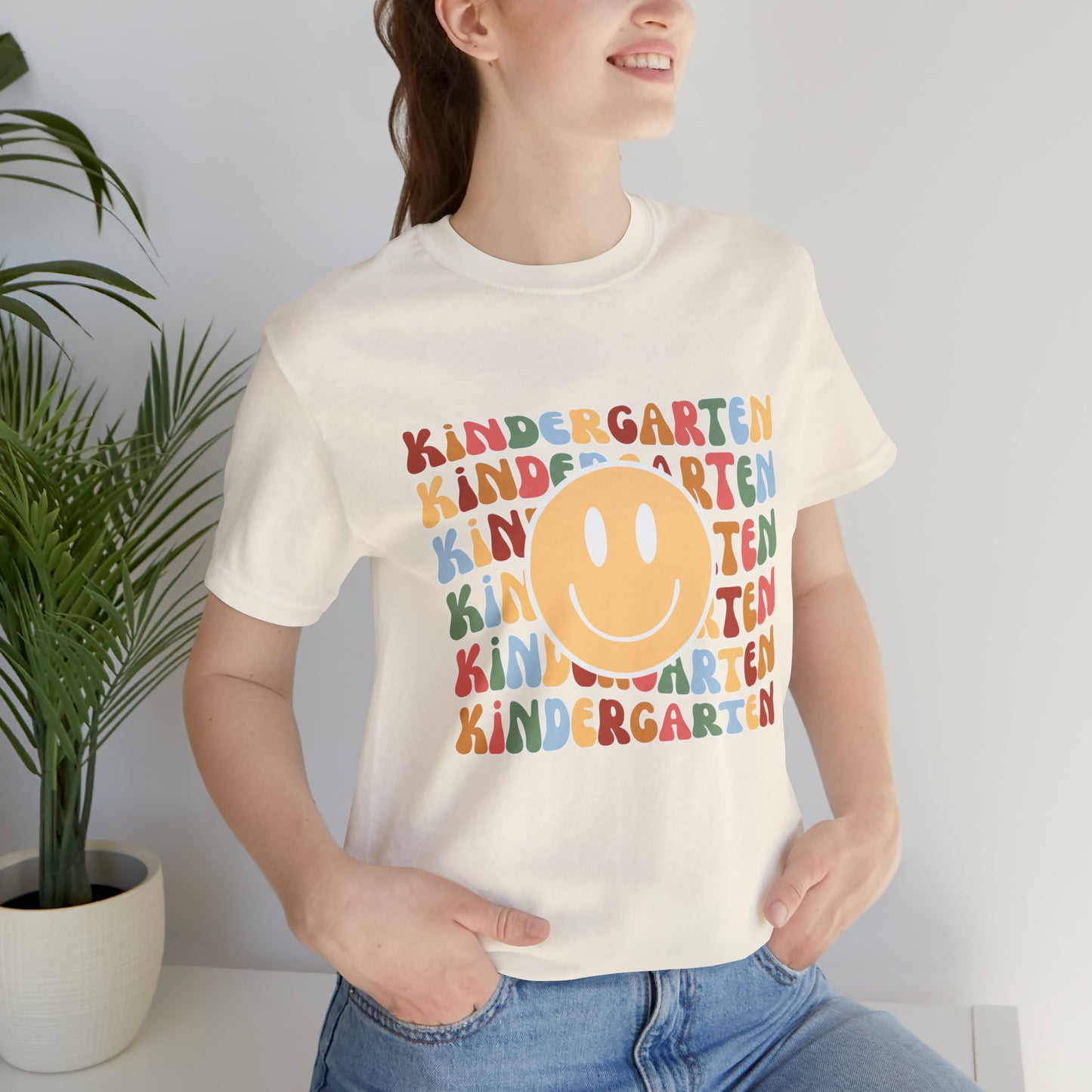 Kindergarten Smiley Retro Print Unisex Jersey Short Sleeve Tee