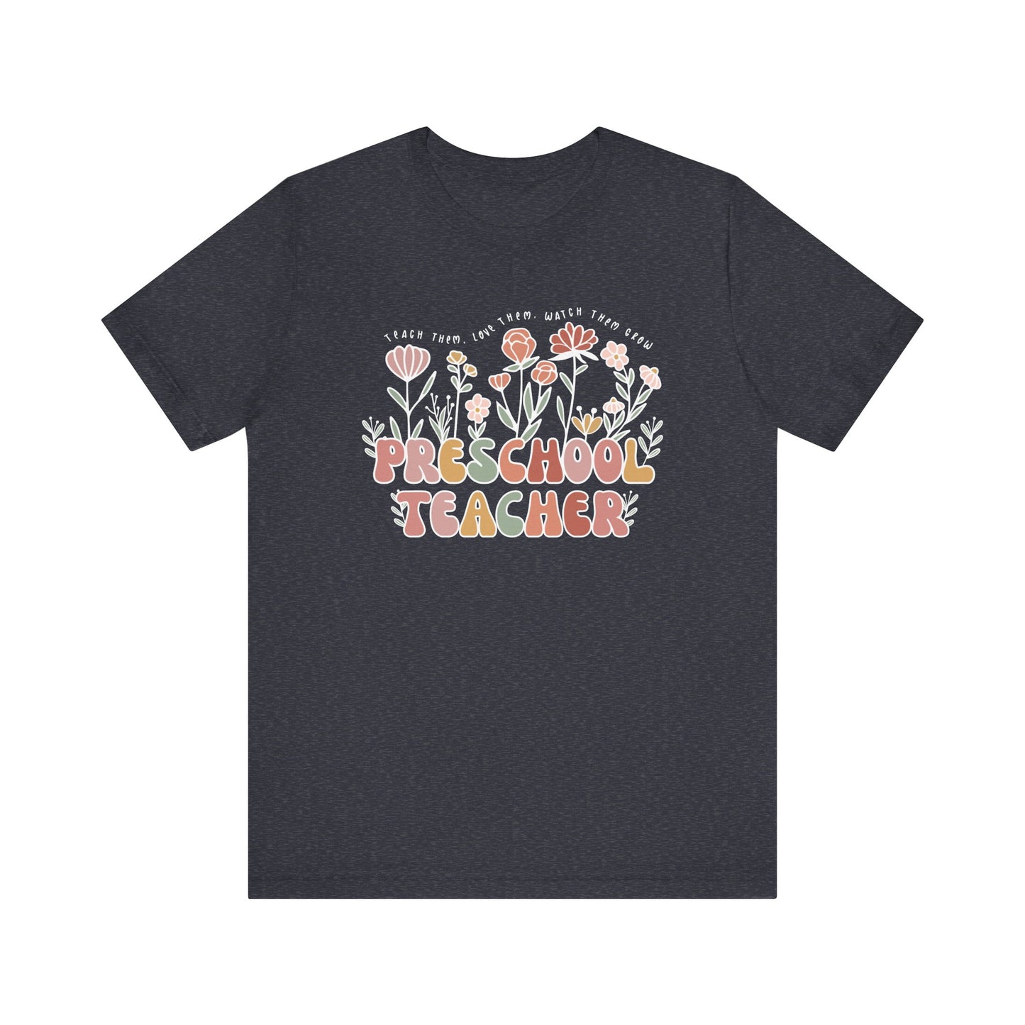 Preschool Teacher Groovy Floral Tee